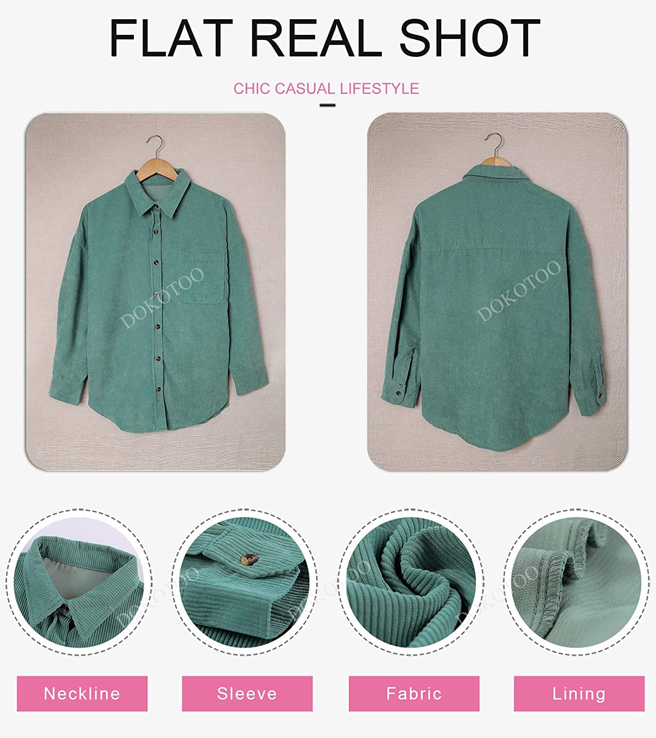 Womens Corduroy Button down Shirts Boyfriend Long Sleeve Oversized Blouses Tops