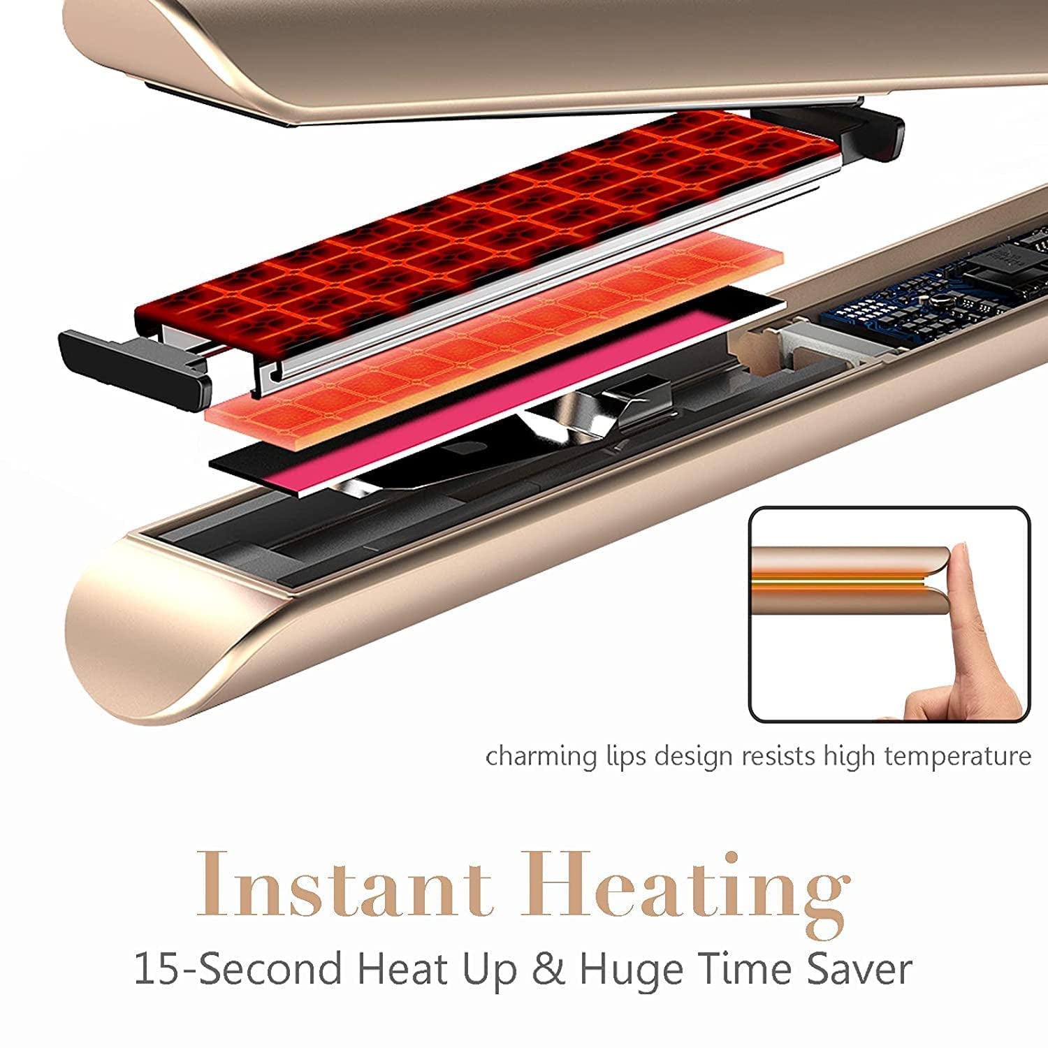 2IN1 Hair Straightener, Flat Iron Hair Straightener, Hair Straightener and Curler 2 in 1, Flat Iron Curling Iron in One, Curling Straightening Iron Combo, round Flat Iron