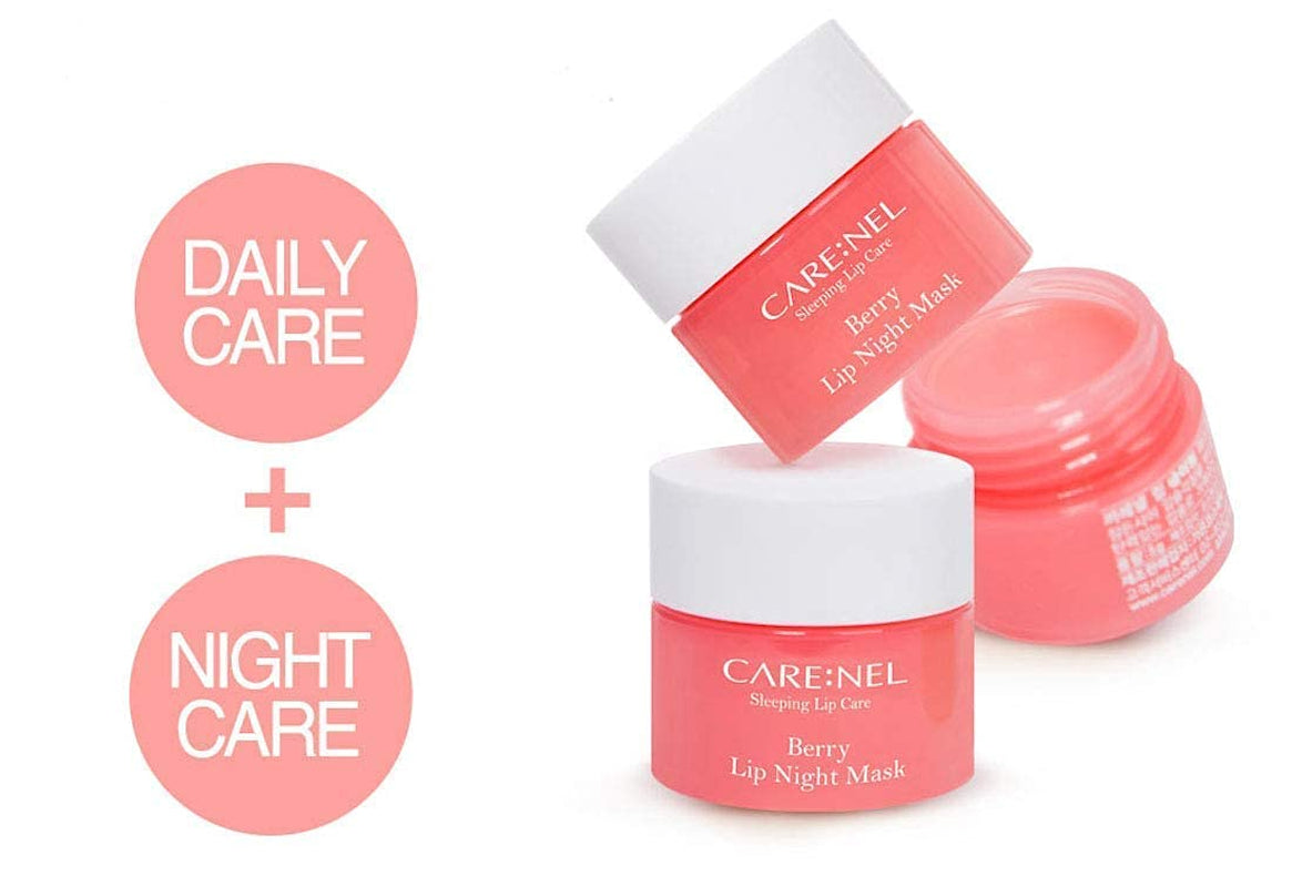 CARENEL Lip Sleeping Mask 5G ( 3 Set ) - Korean Skin Care Maintaining Moist Lips All Day Long - Lip Gloss and Moisturizers Cream Long Lasting - Night Treatments Lip Balm Chapped for Cracked Lips, Dry Lips, Wrinkles Lips for Girls, Women and Men