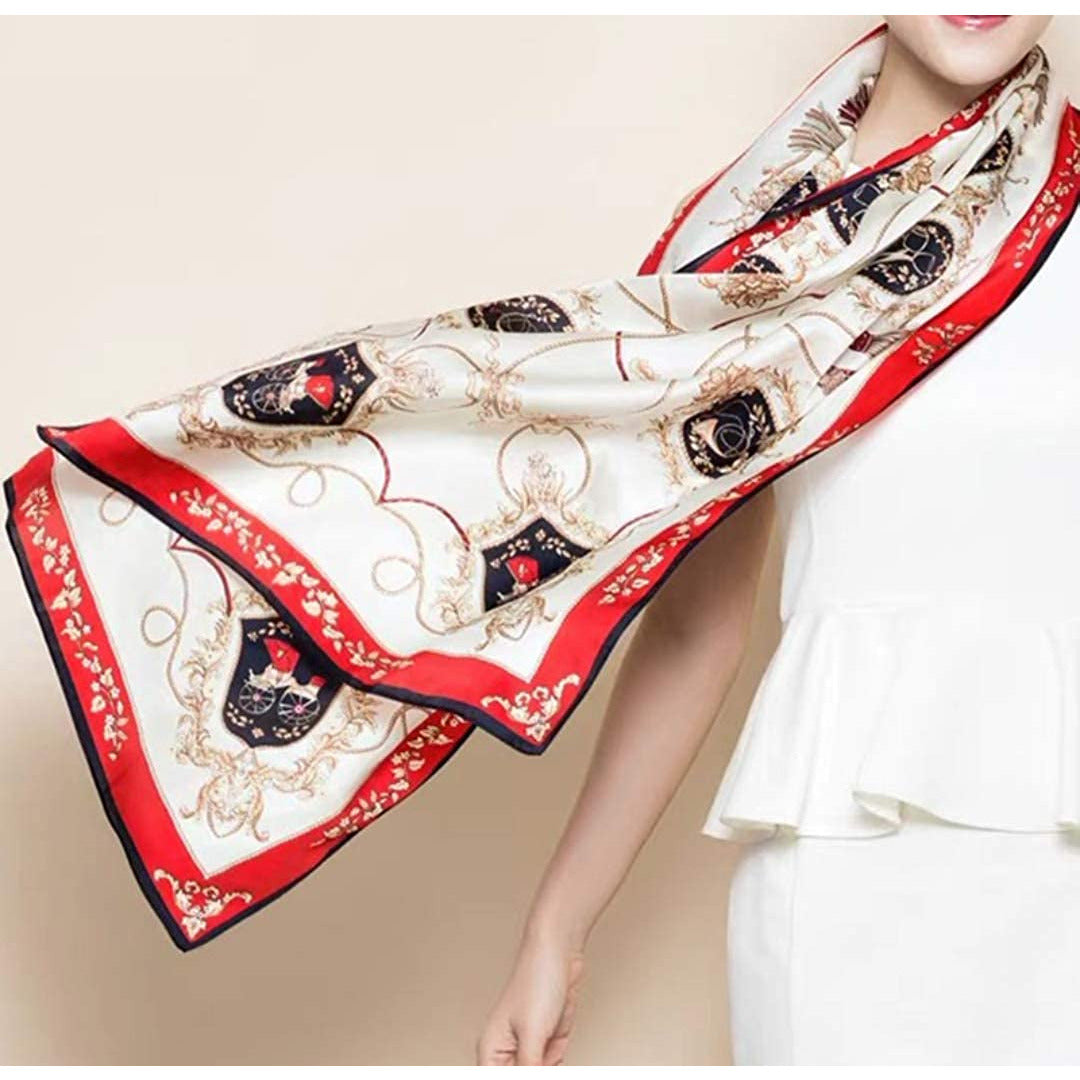 ANDANTINO 100% Mulberry Silk Long Scarf for Women Large Shawls for Headscarf and Neck- Oblong Hair Wraps with Gift Packed