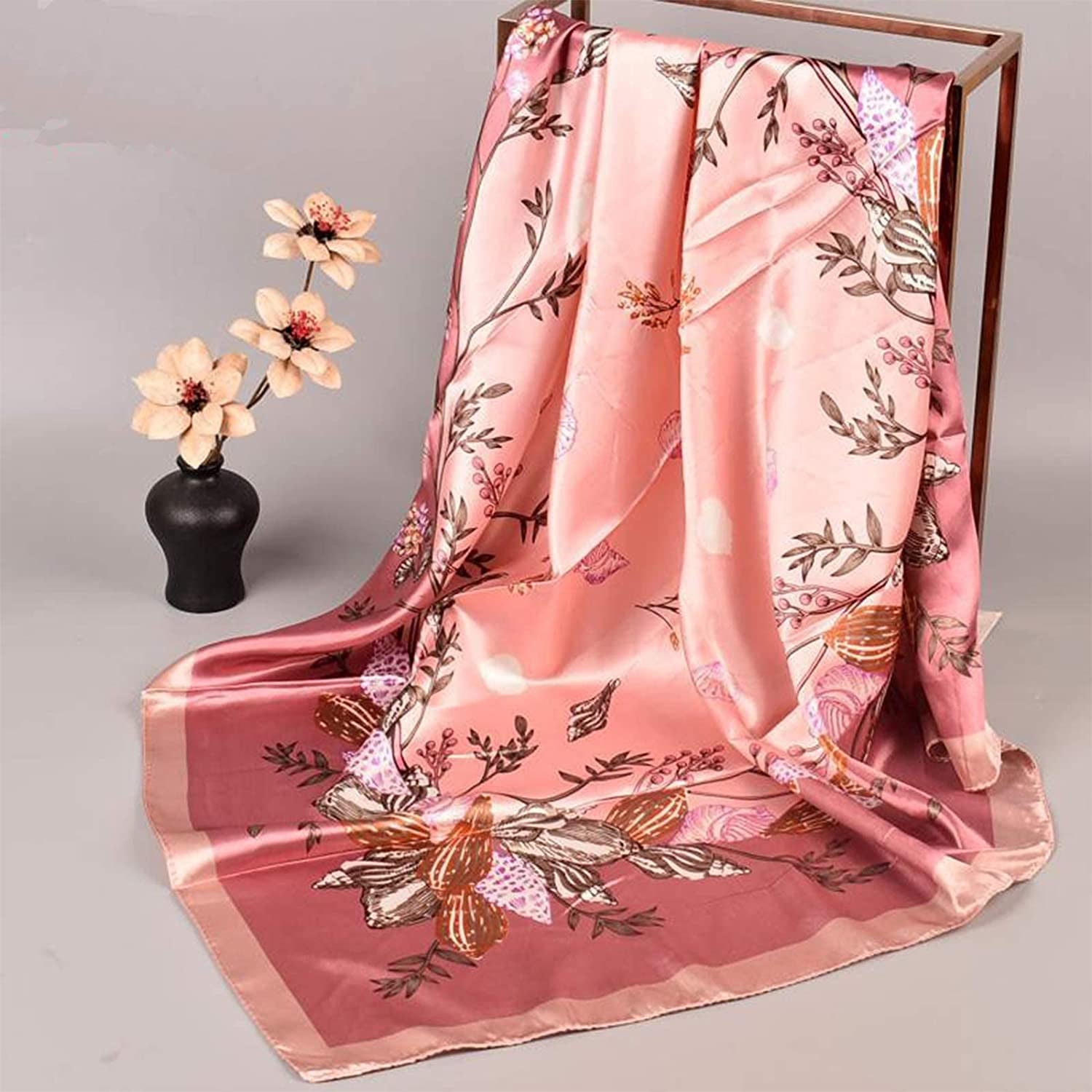 5PCS Large Satin Head Scarves - Silk Square like Neck Scarf Hair Wraps Headscarf for Sleeping Head Scarf Bundle 35 Inch