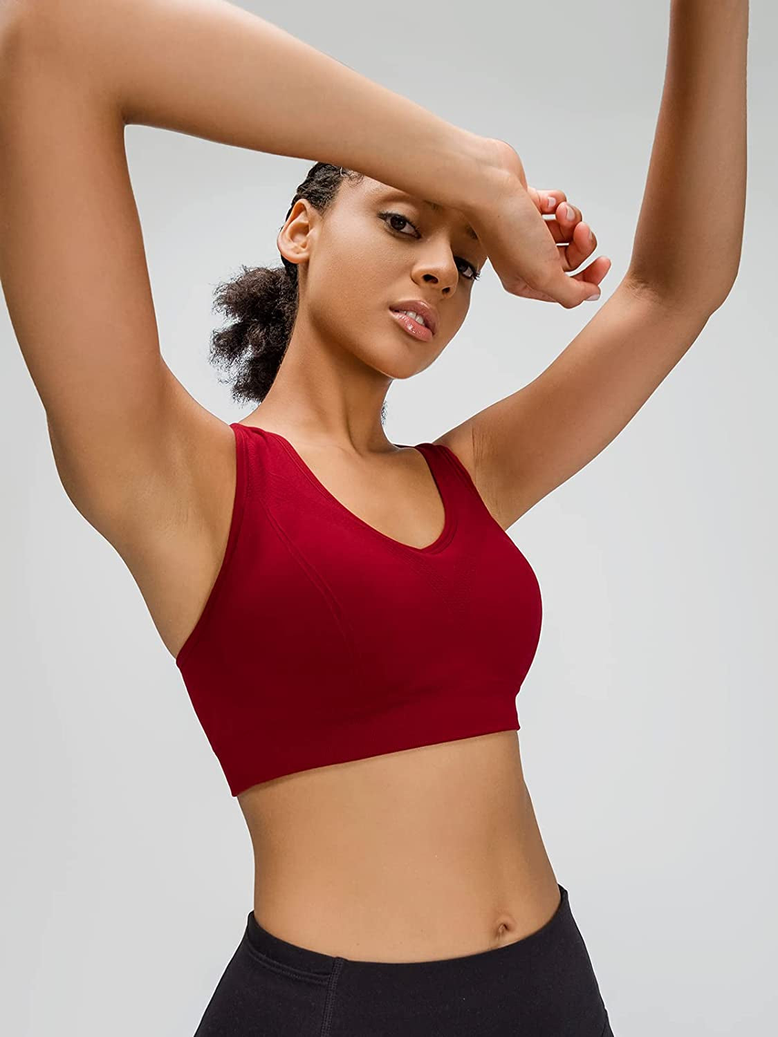 Racerback Sports Bras for Women - Padded Seamless High Impact Support for Yoga Gym Workout Fitness