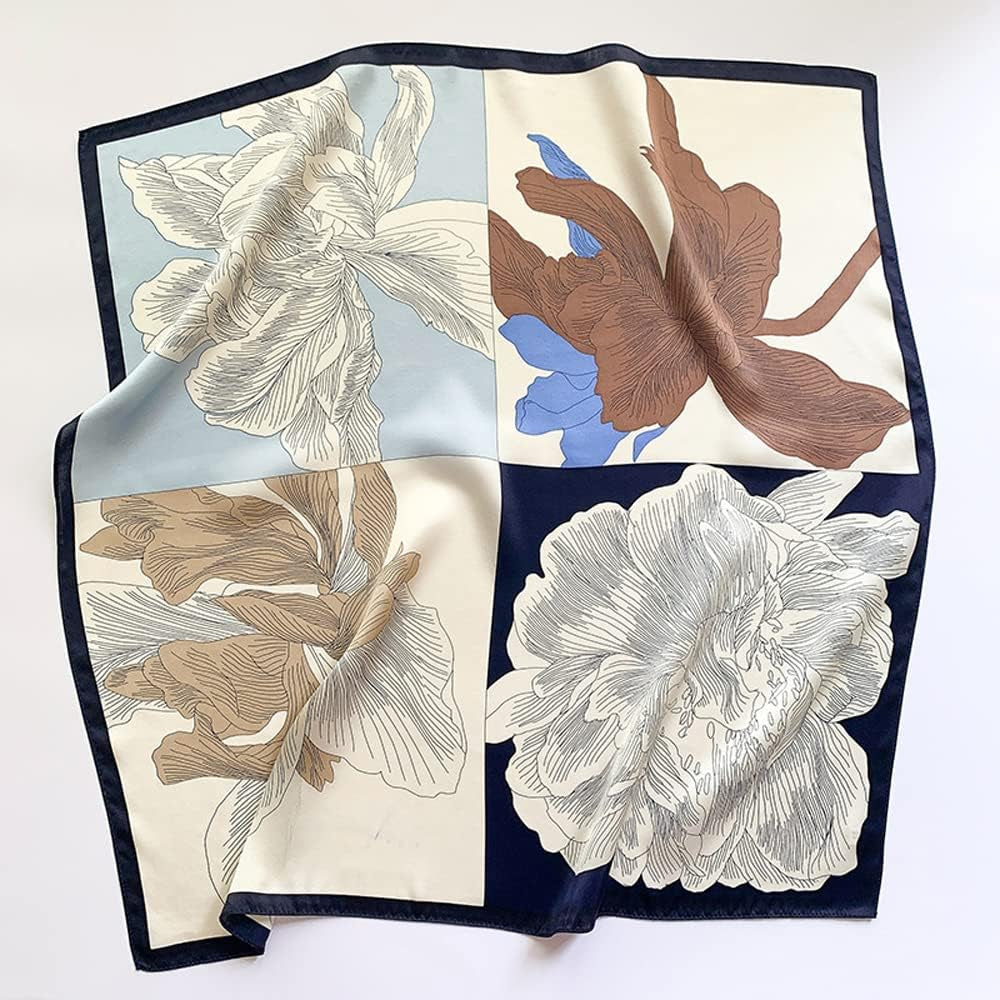 100% Pure Mulberry Silk Scarf 27"'X27"(In) Square Scarf Head Scarf Neck Scarf Headscarf for Women with Gift Packed