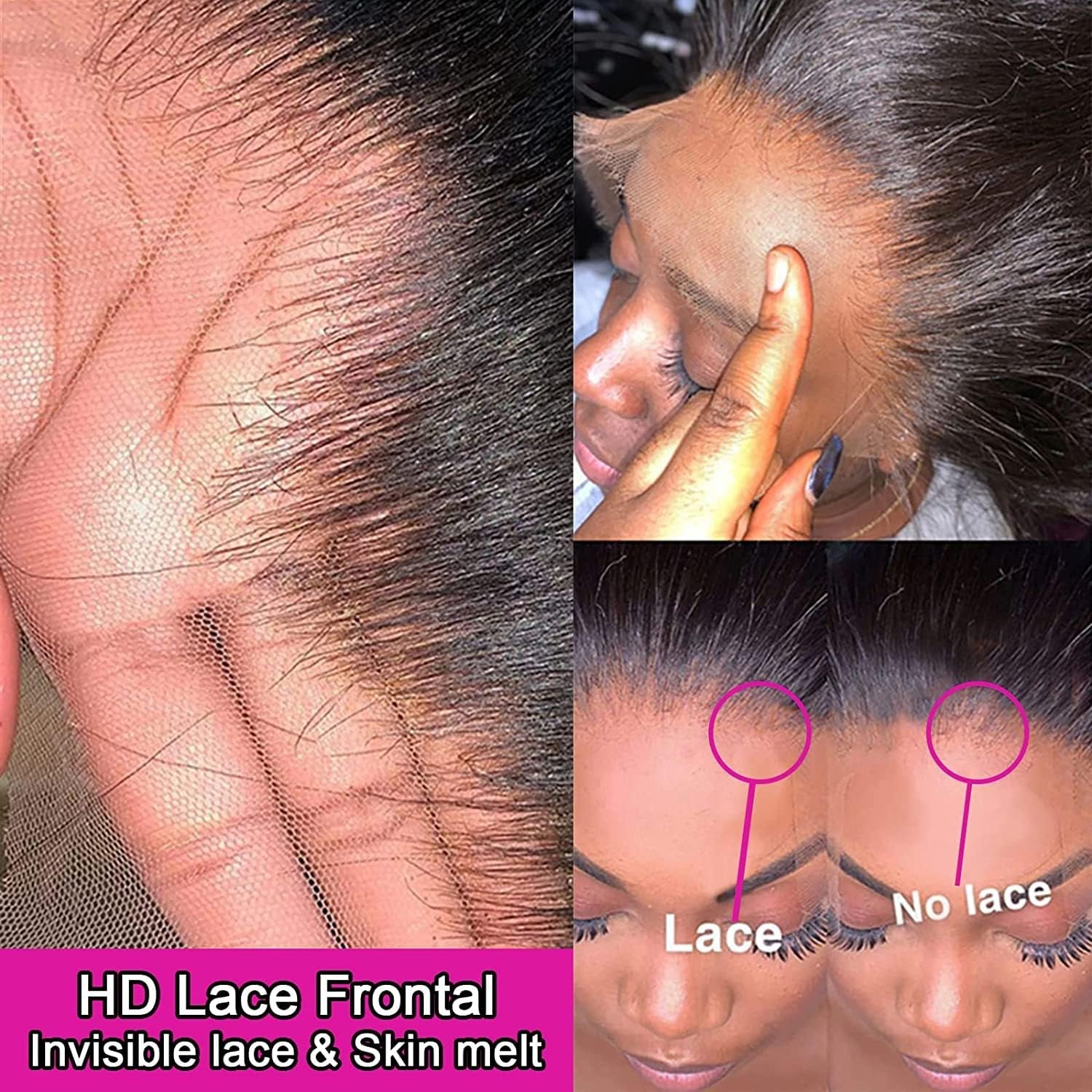 Body Wave Closure Wigs Human Hair 150% Density Glueless Wigs Human Hair Pre Plucked with Baby Hair 4X4 HD Transparent Lace Front Wigs for Black Women Bleached Knots Natural Color 16 Inch