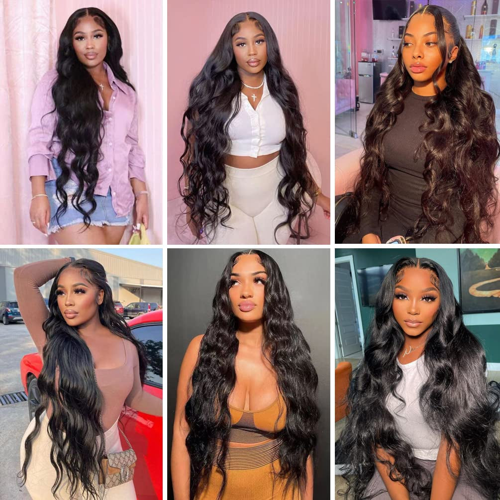 Long Body Wave Bundles Human Hair 32 Inch 100% Unprocessed 12A Brazilian Virgin Human Hair Bundles Body Wave Natural Black Color