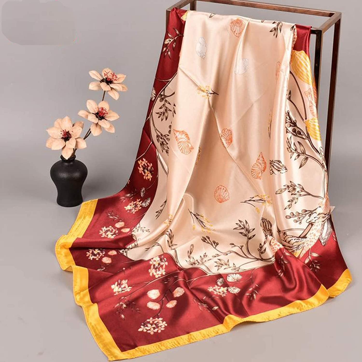 5PCS Large Satin Head Scarves - Silk Square like Neck Scarf Hair Wraps Headscarf for Sleeping Head Scarf Bundle 35 Inch