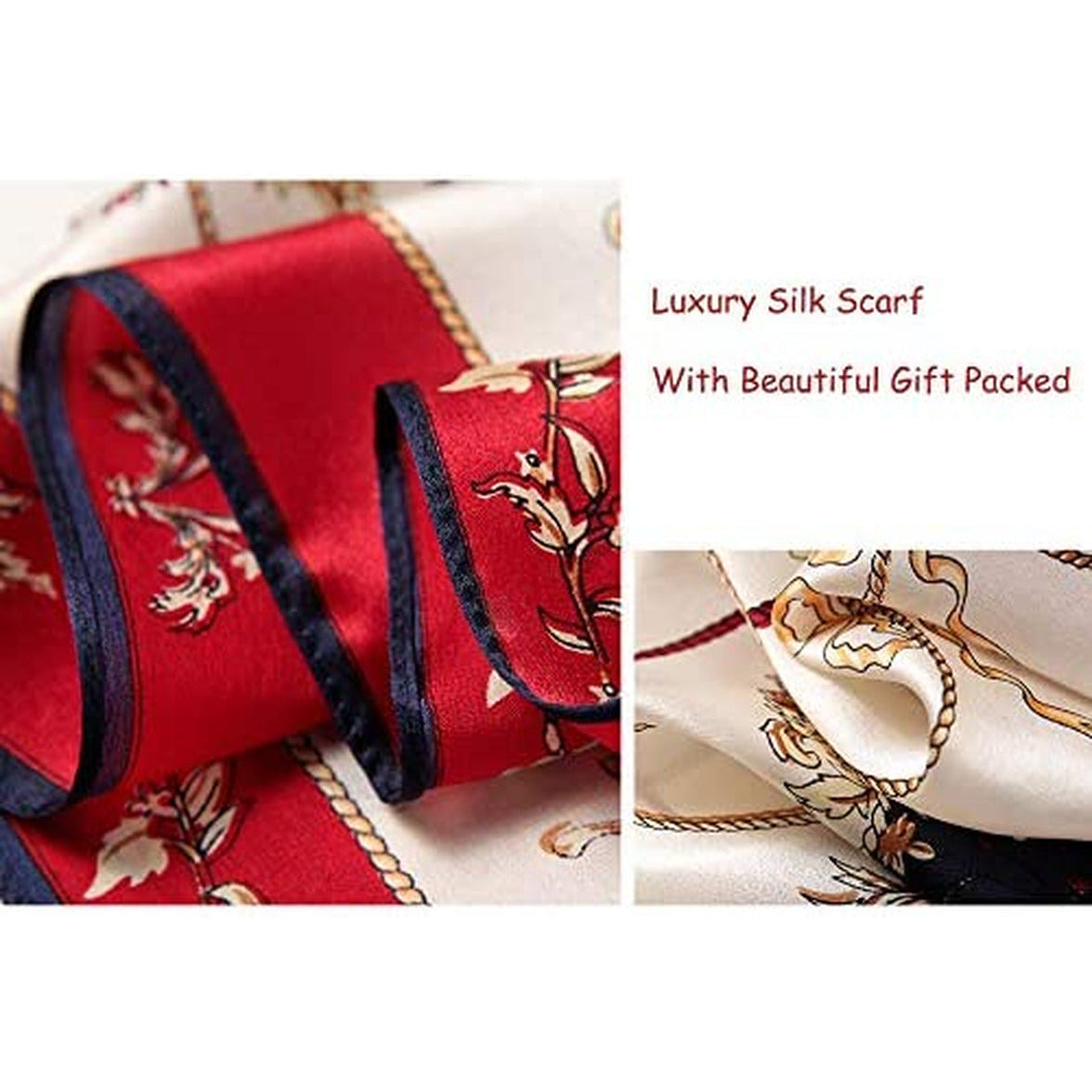 ANDANTINO 100% Mulberry Silk Long Scarf for Women Large Shawls for Headscarf and Neck- Oblong Hair Wraps with Gift Packed