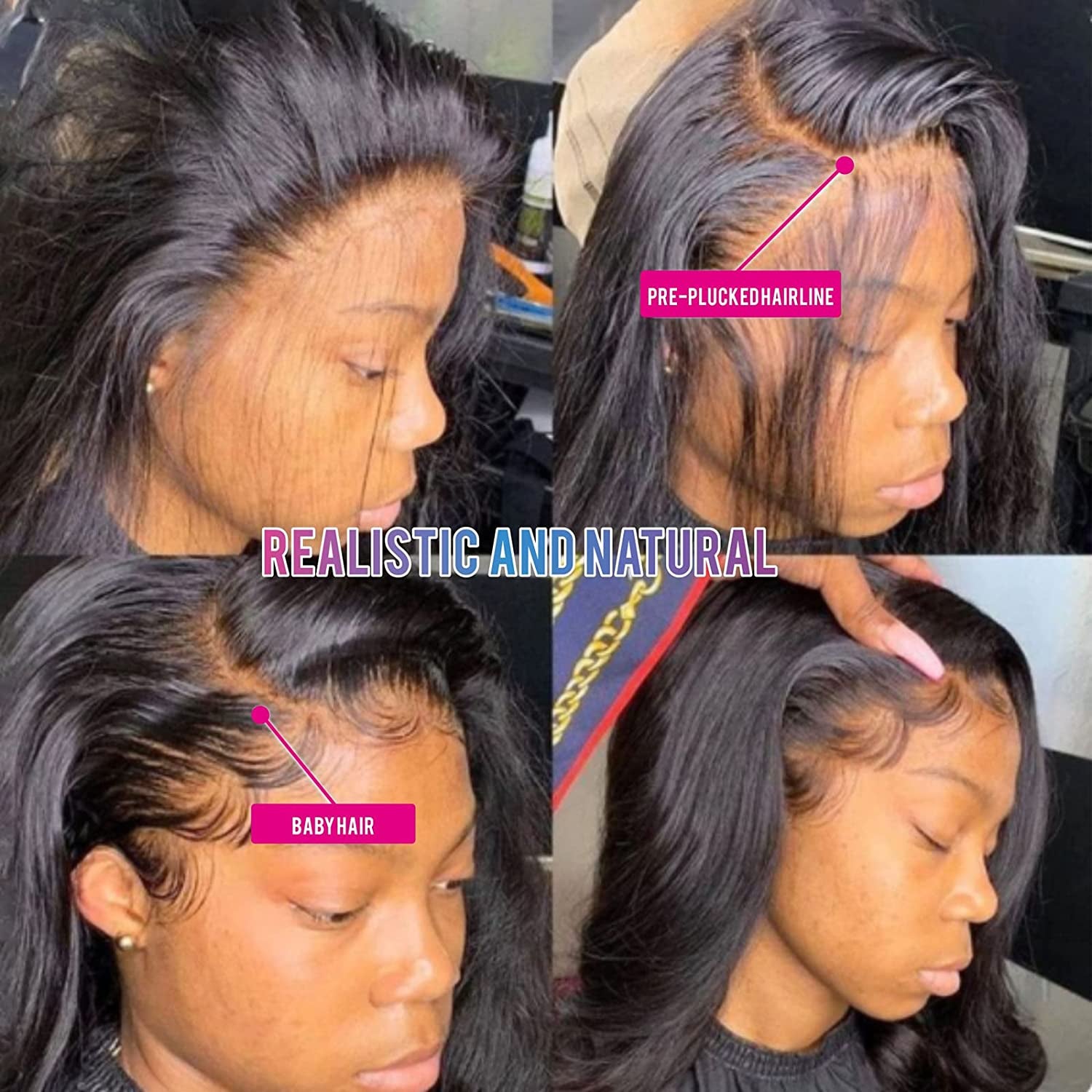 5X5 HD Lace Closure Wigs Human Hair 5X5 Body Wave Closure Wig for Women Virgin Human Hair Pre Plucked with Baby Hair 150% Density 5X5 Closure Wig True to Length Natural Black Color 26 Inch