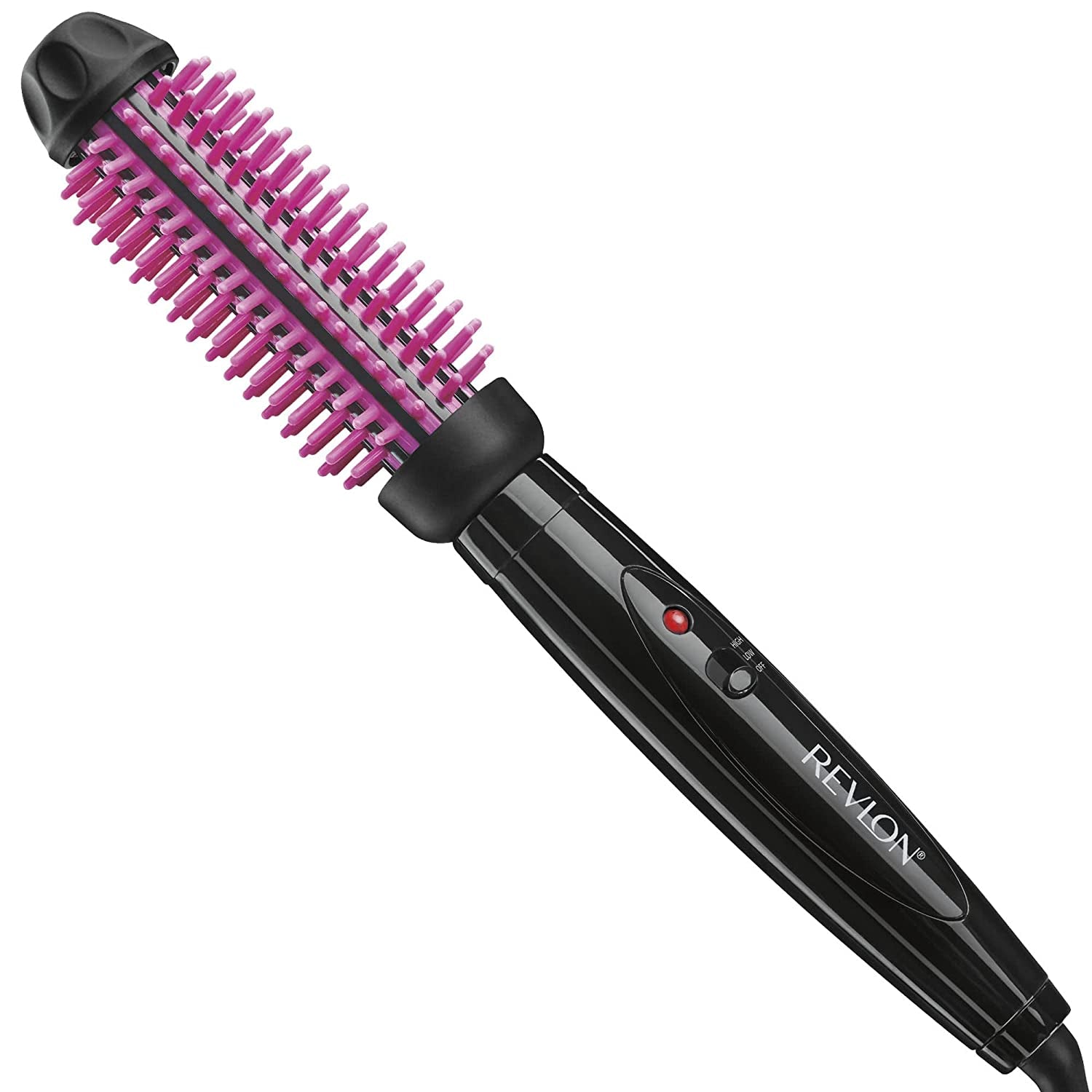 Revlon Silicone Bristle Heated Hair Styling Brush, Black, 1 Inch Barrel