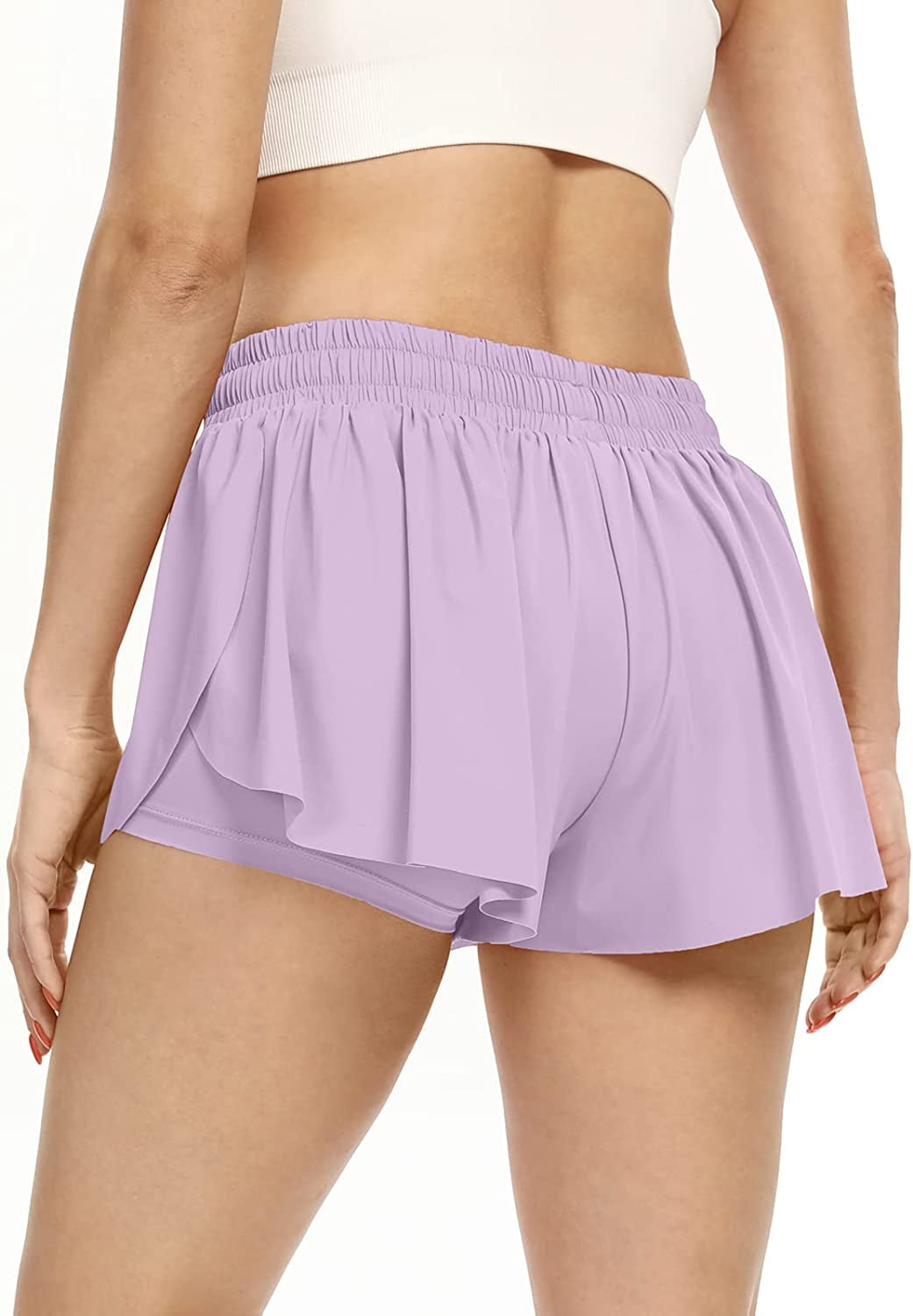 Flowy Athletic Shorts for Women Gym Yoga Workout Running Biker Spandex Butterfly Tennis Skirts Cute Clothes Summer