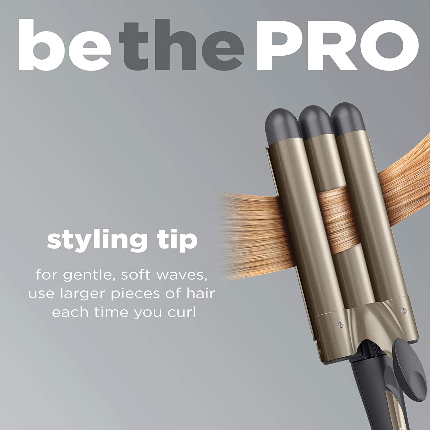 INFINITIPRO by 3 Barrel Hair Waver, Beach Waver Curling Iron, Long-Lasting Natural Looking Waves