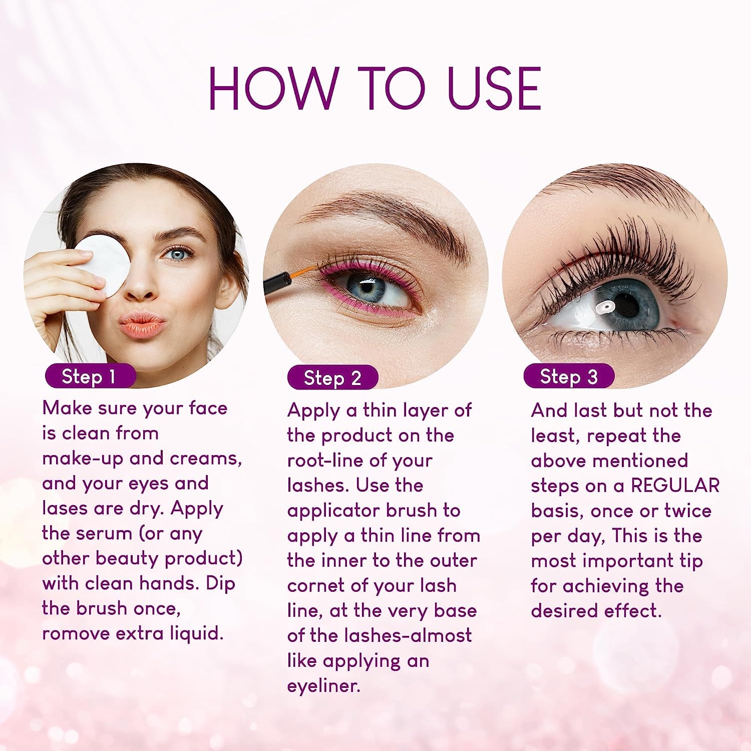 Premium Eyelash Serum by , Lash Boosting Serum for Longer, Fuller Thicker Looking Lashes (3ML), (Packaging May Vary)