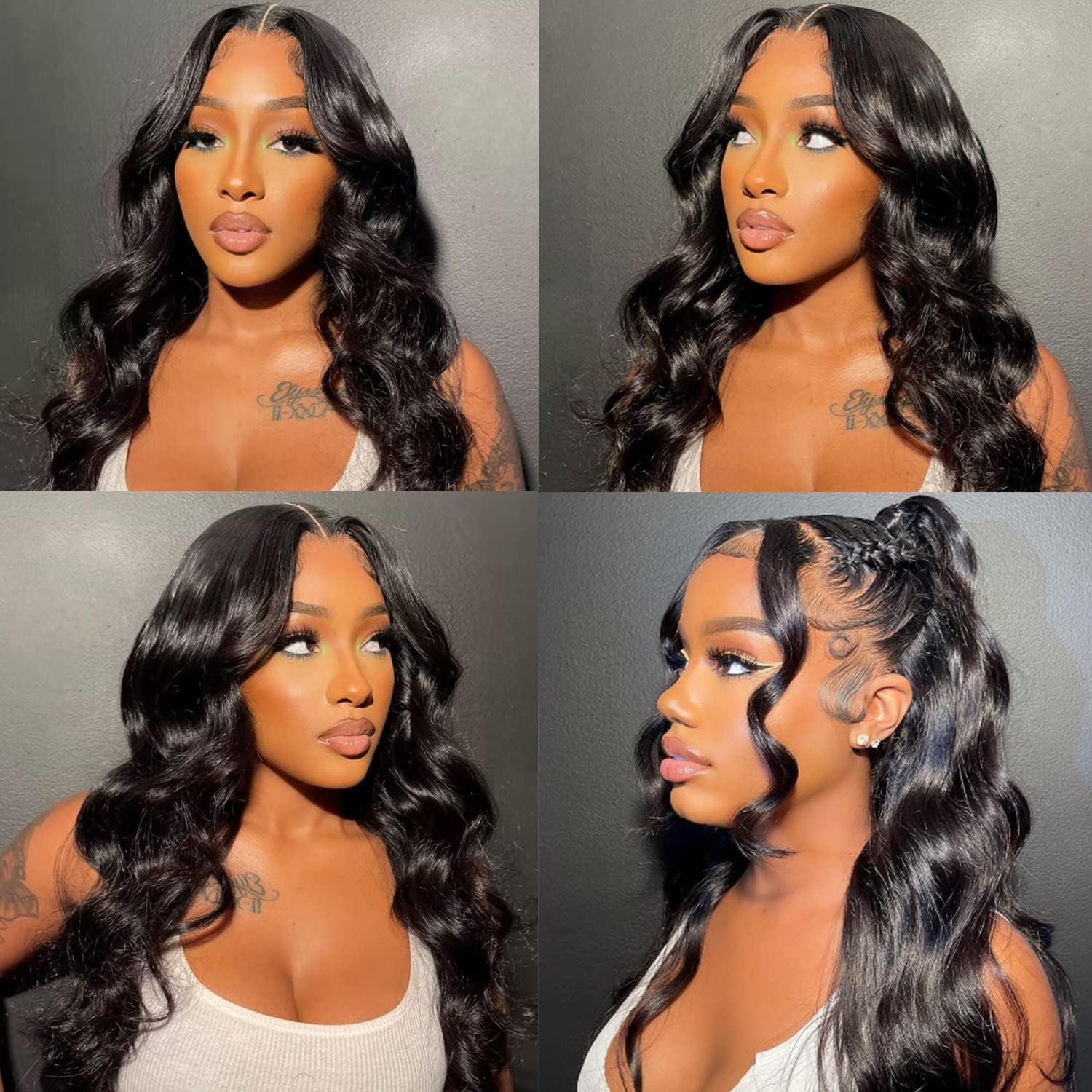 13X6 HD Body Wave Lace Front Wigs Human Hair Wigs for Black Women 160% Density Glueless Brazilian Virgin Transparent Lace Frontal Wigs Human Hair Pre Plucked with Baby Hair Natural Color 20 Inch