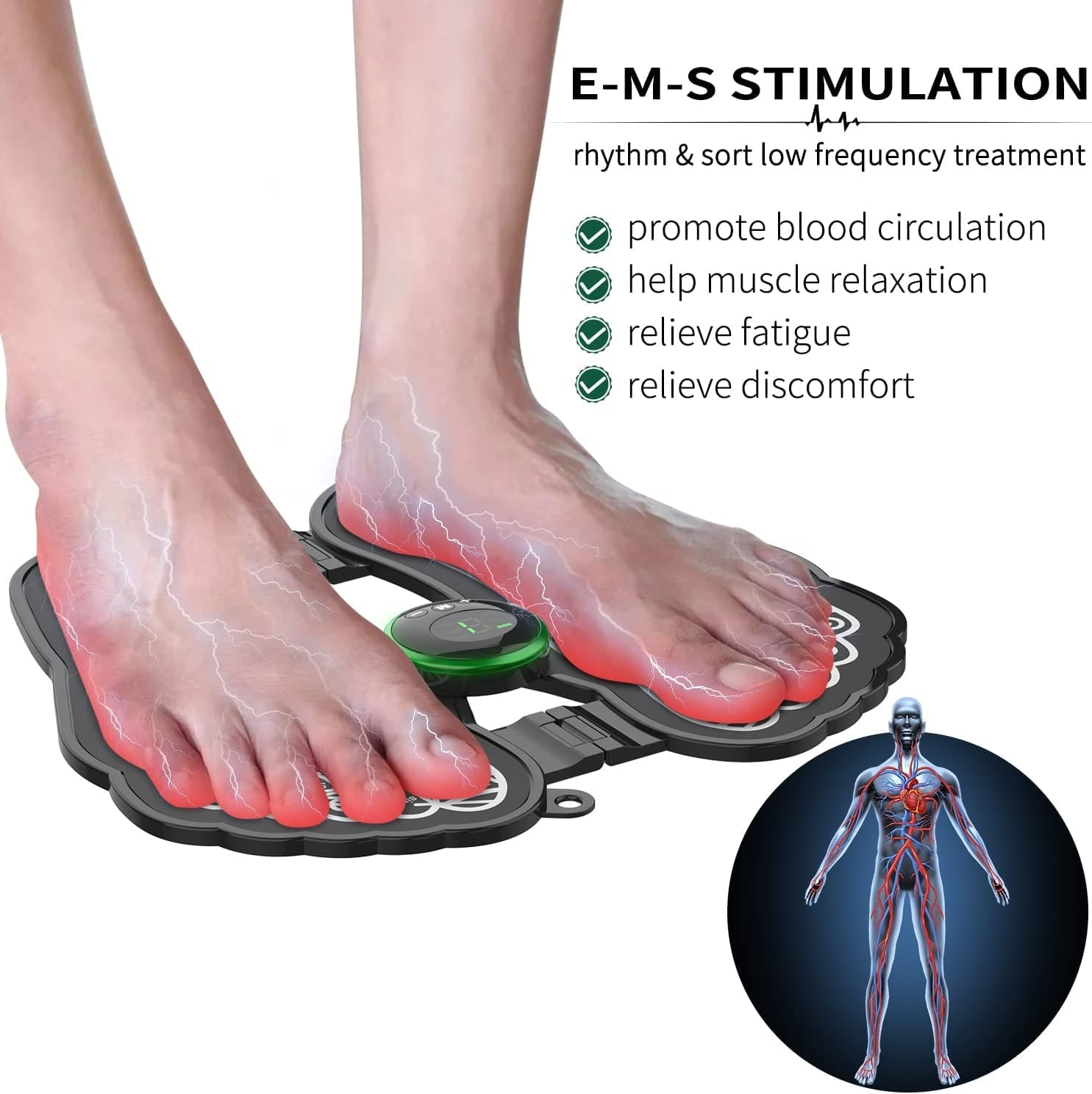 EMS Foot Stimulator Massager Mat - Electric Feet Acupressure Pad Acupuncture Massager Legs Circulation Machine anti Fatigue Sore Feet Relief Device Relaxation Gifts for Women Men