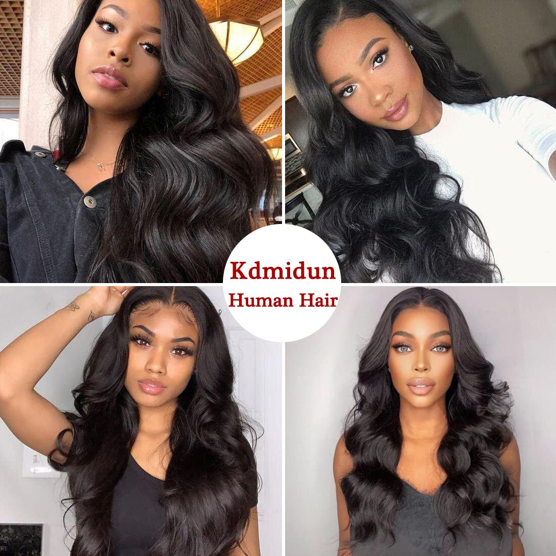 Brazilian Body Wave 3 Bundles with Closure 100% Unprocessed Brazilian Body Wave Human Hair Bundles with 4X4 Lace Closure Free Part Natural Color (24 26 28+22, Bundles with Closure)