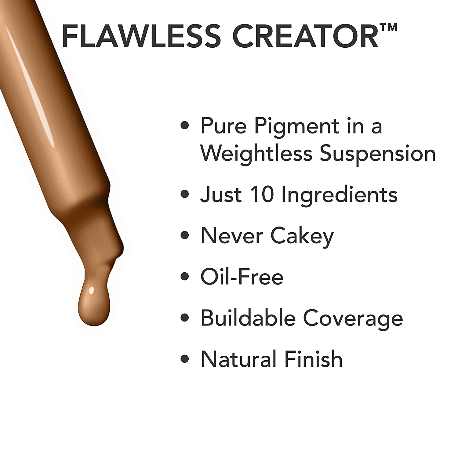 Flawless Creator Multi-Use Liquid Foundation Makeup, Full Coverage Lightweight Buildable Foundation, Natural Finish, 1 Fl Oz.