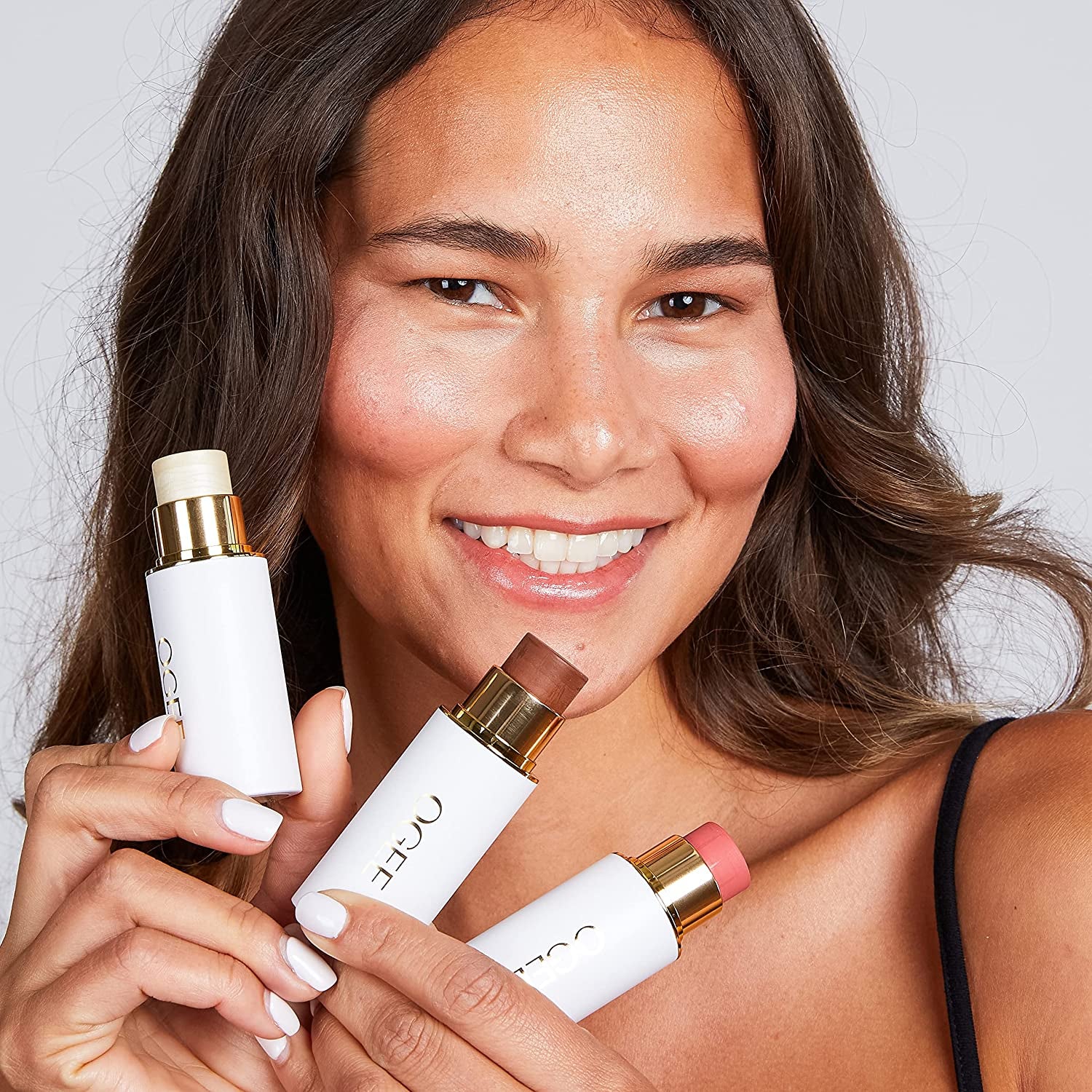 Face Stick Trio - Contour Stick Makeup Collection - Certified Organic Bronzer, Blush Stick, and Highlighter Stick for a Flawless Look