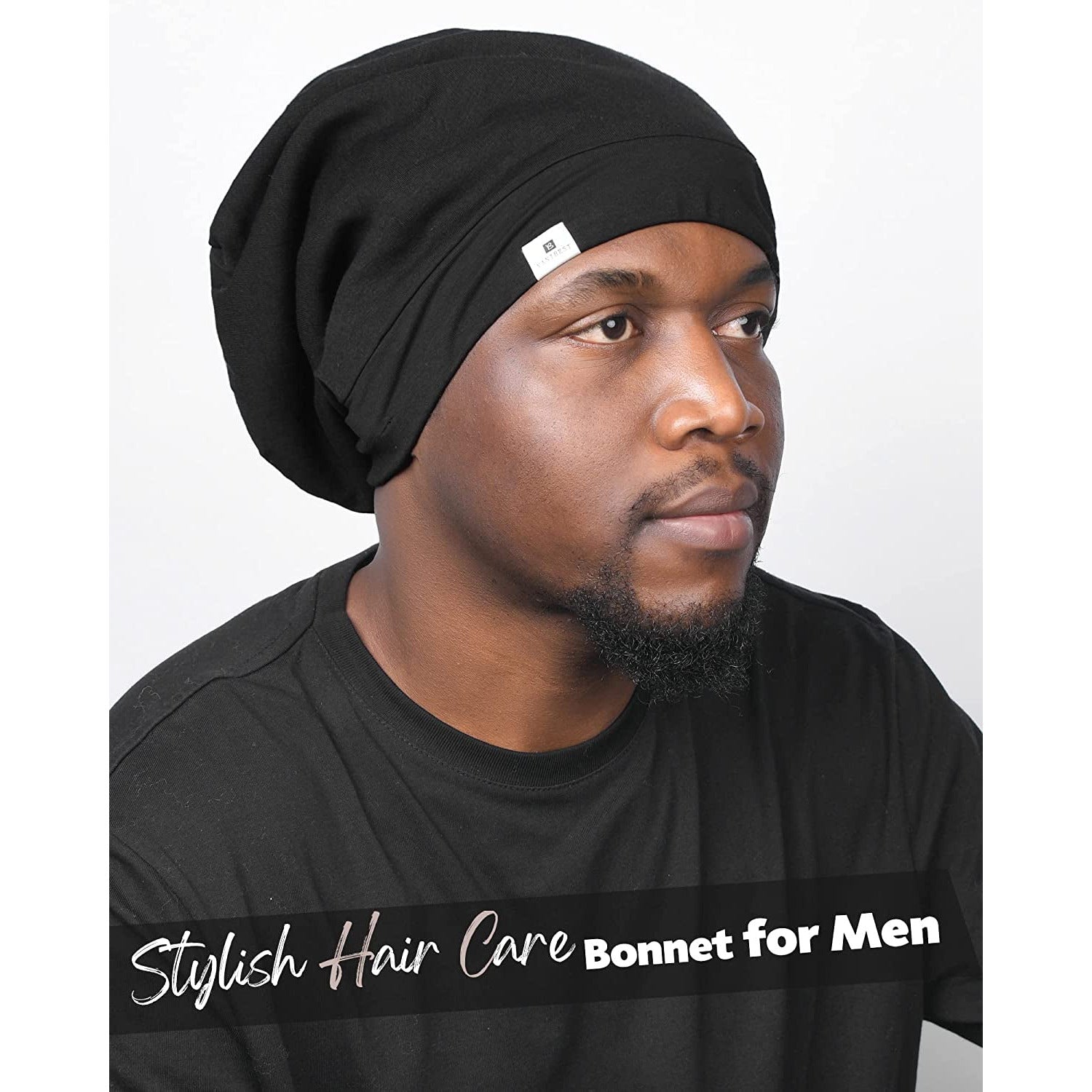Silk Satin Bonnet Hair Wrap for Sleeping - Adjustable Stay on Silk Lined Slouchy Beanie Hat for Curly Hair and Braids