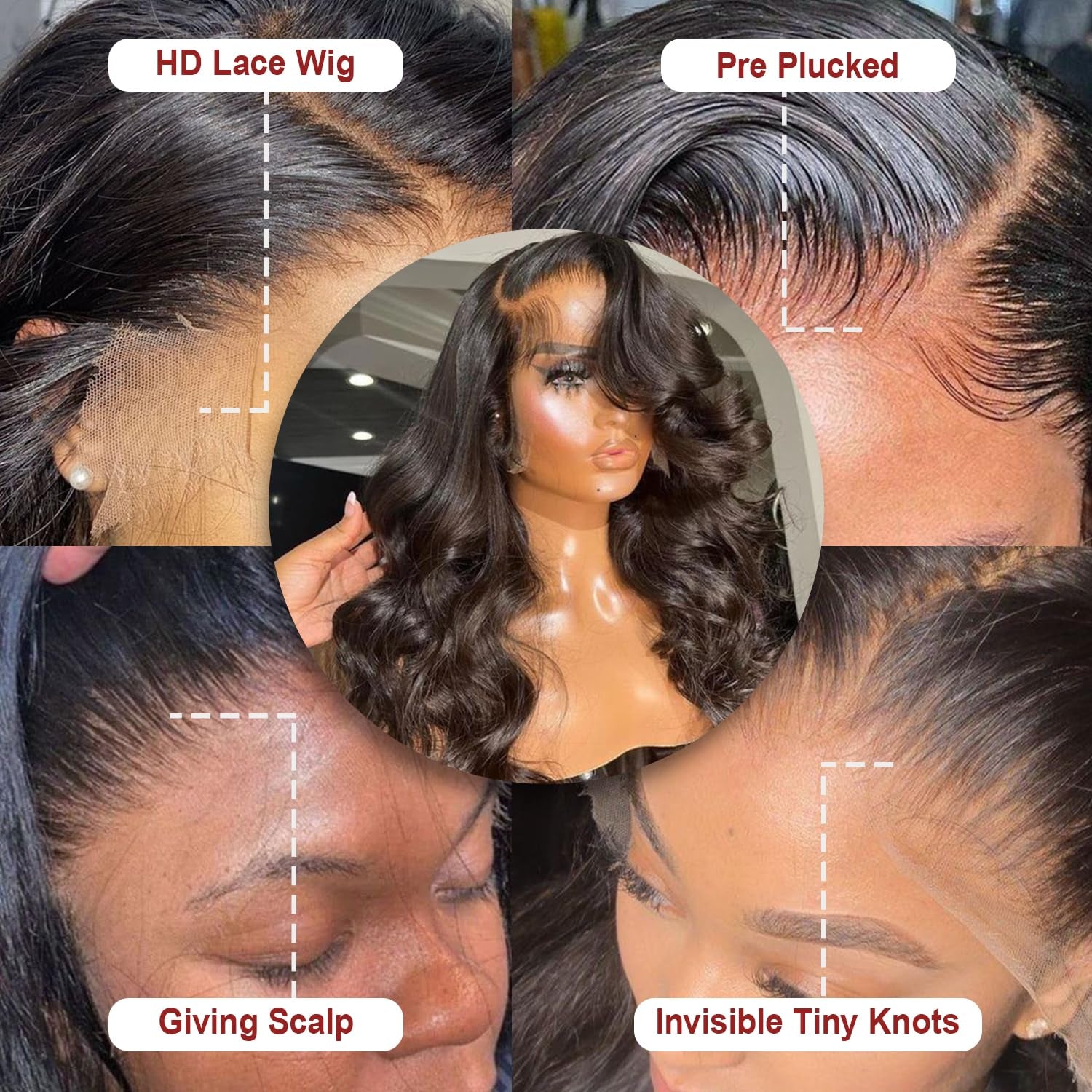 Full 13X6 Lace Frontal Virgin Human Hair Wigs 210% 28Inch Body Wave 13X6 HD Transparent Full Lace Front Wigs 15A Brazilian Body Wave Wig Pre Plucked