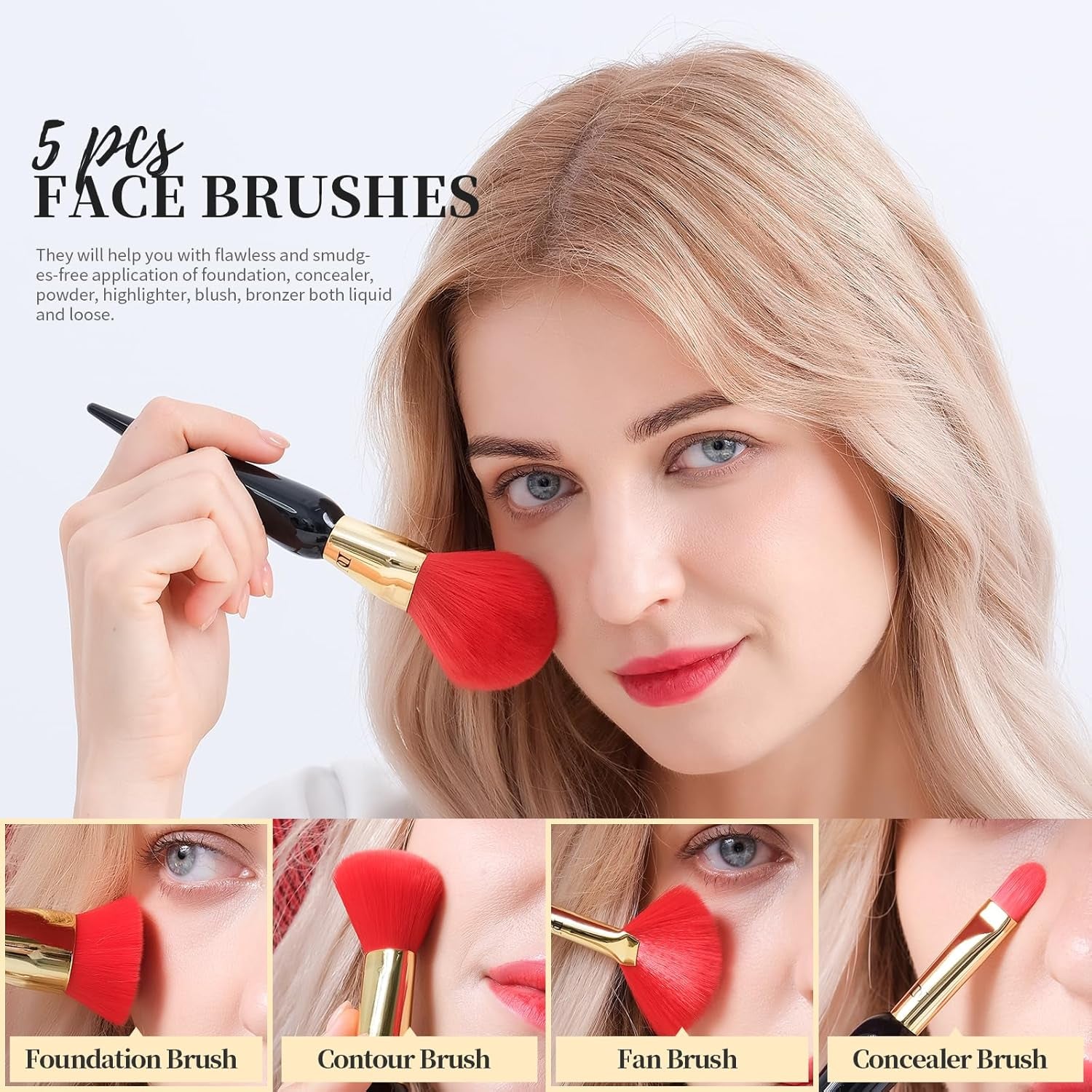 Makeup Brushes 12Pcs the Queen Series Makeup Brush Set Premium Gifts Kabuki Foundation Blending Face Powder Blush Concealers Eye Shadows Brushes