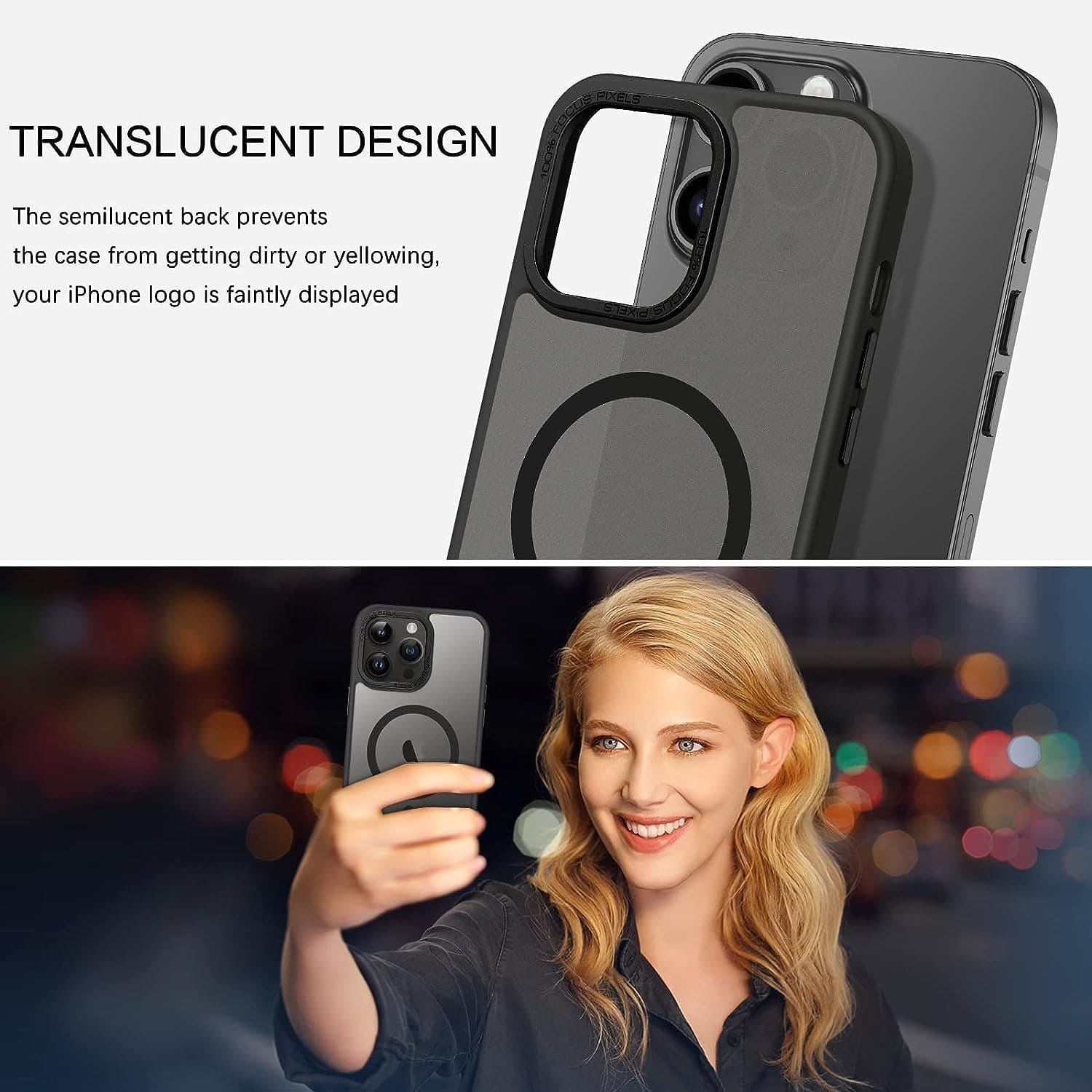 for Iphone 13 Pro Max Phone Case,Iphone 13 Pro Max Magnetic Case [Compatible with Magsafe] Translucent Matte Shockproof Women Men Girl Protective Case Cover for Iphone 13 Pro Max 6.7",Black