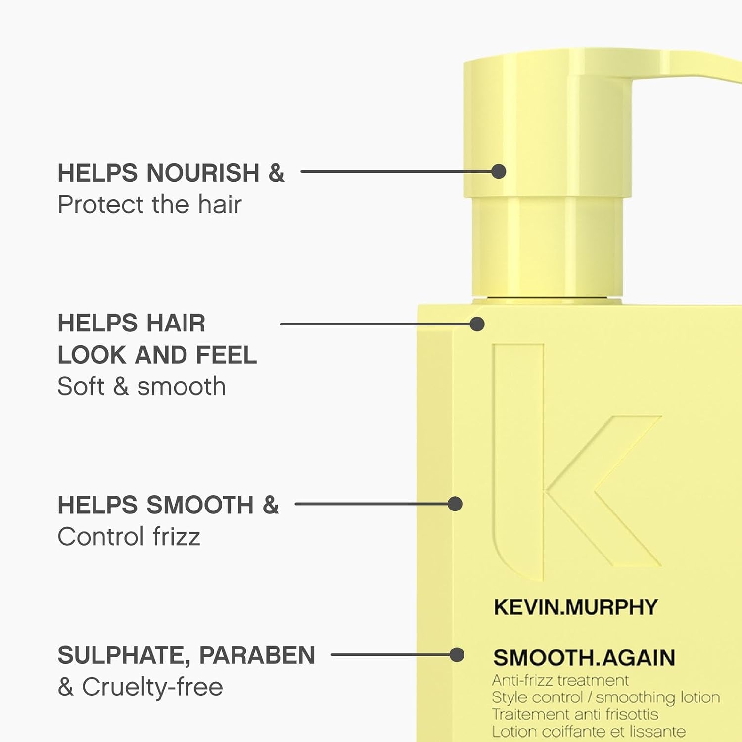 KEVIN.MURPHY SMOOTH.AGAIN - Smoothing, Leave-In Conditioner - for Thick, Coarse & Unruly Hair - Anti-Frizz Hair Treatment - Styling Product for Hair Shine - 200 Ml / 6.7 Fl Oz