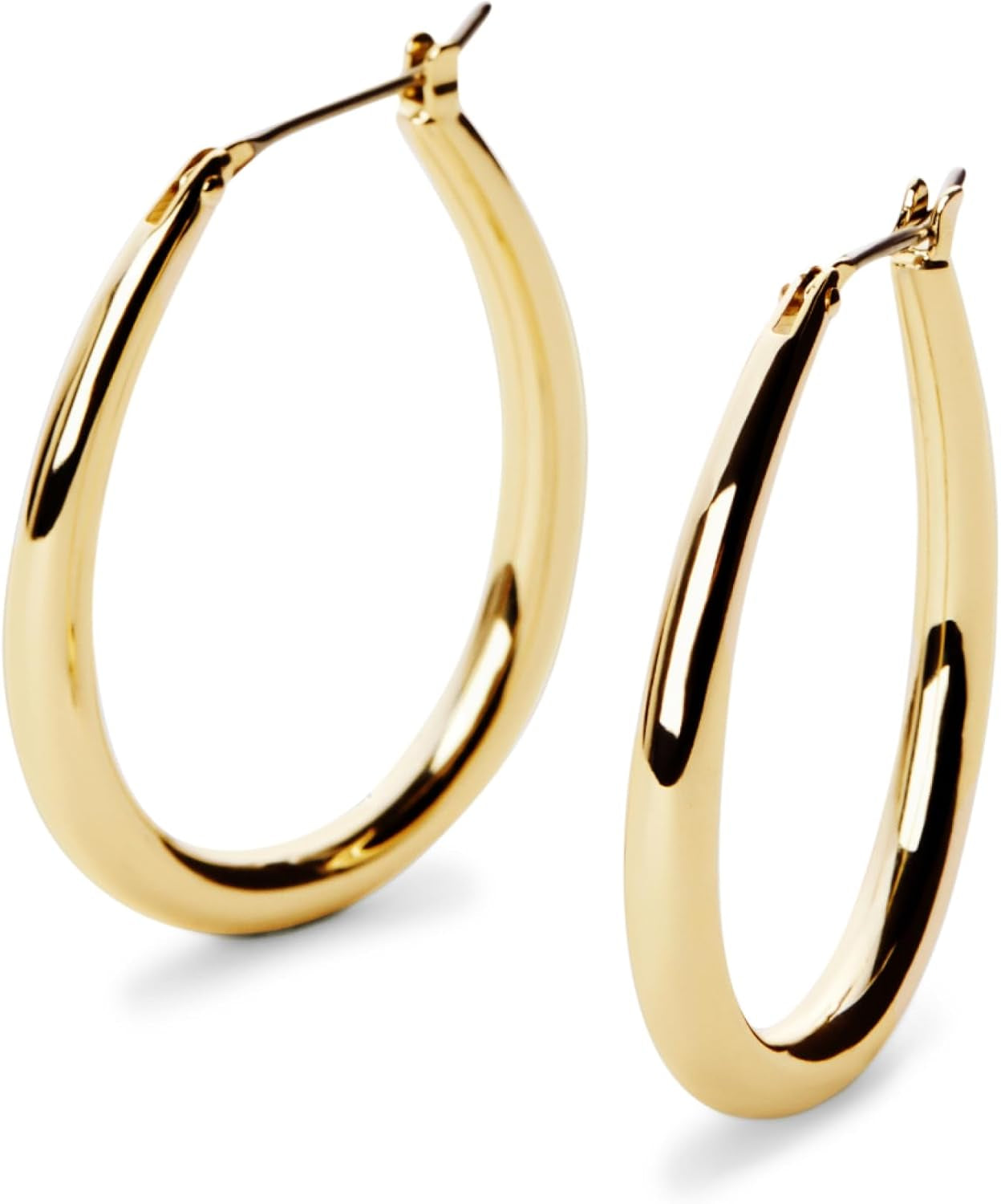 Jewelry Hoop Earrings for Women Trendy -14K Gold Plated & Silver Rhodium Plated Earrings Hoops - Chunky, Thin, Dome, Drop & Safety Pin Assorted - Hypoallergenic Tarnish-Free - Dainty Jewelry