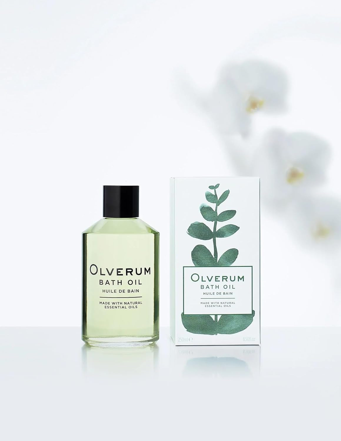 Olverum Bath Oil Luxury Aromatic Soak with Natural Essential Oils for Deep Relaxation 8.5 fl oz 250 ml