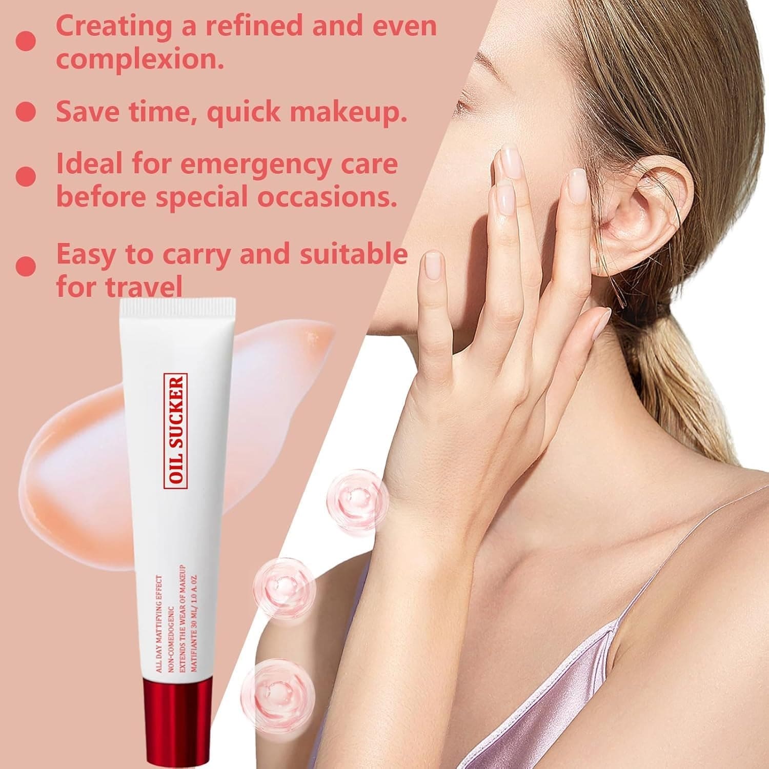 Oil Sucker, Extreme Mattifying Alkaline Primer, Waterproof Mattifying Primer for All Skin Types (1Pcs)