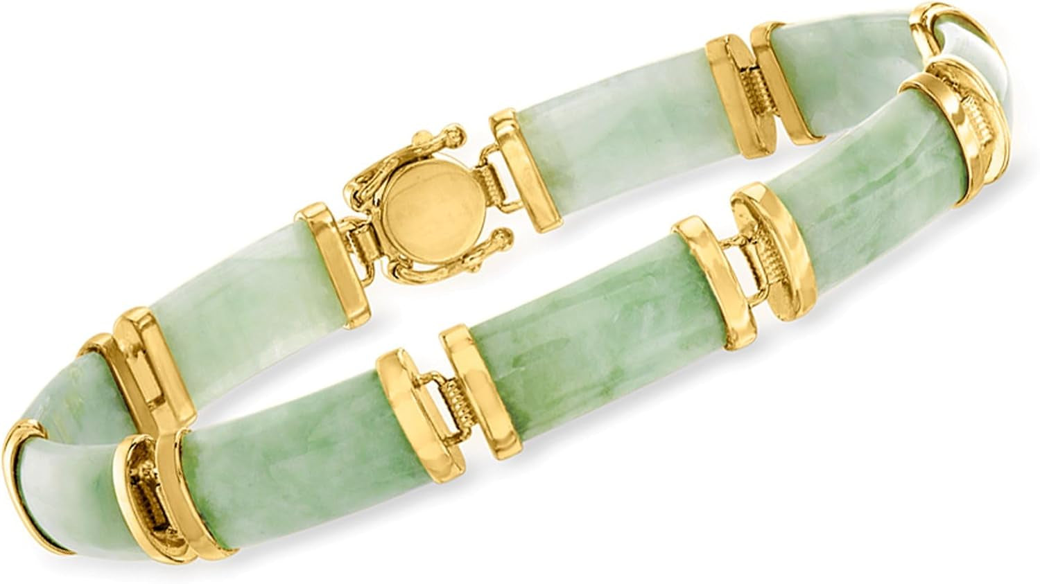 Jade Good Fortune Bracelet in 18Kt Gold over Sterling