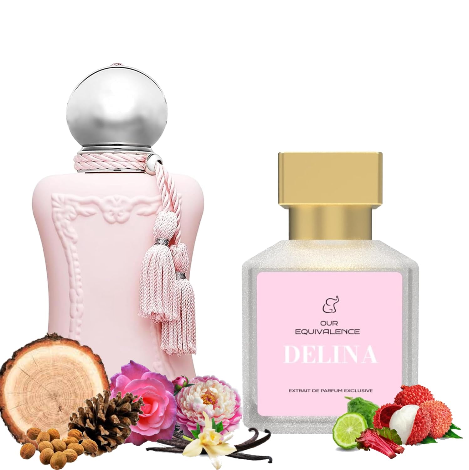 Delina Perfume for Women - Roll on Perfum with Long-Lasting Scent and Travel Friendly Size - Luxury Inspired Floral Fragrance for Women - Large Glass Bottle Not Included - 50 Ml