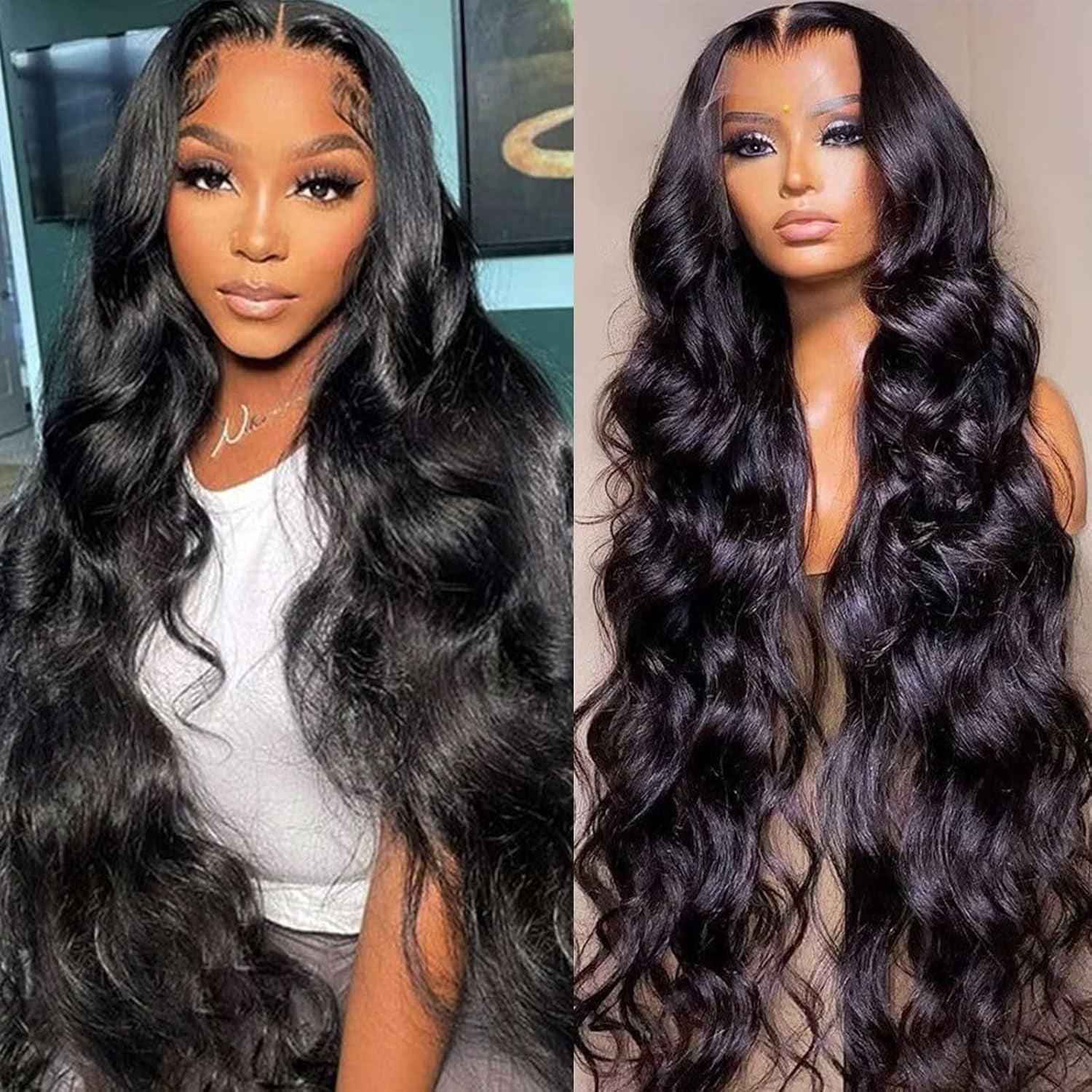 Full 13X6 Lace Frontal Virgin Human Hair Wigs 210% 28Inch Body Wave 13X6 HD Transparent Full Lace Front Wigs 15A Brazilian Body Wave Wig Pre Plucked