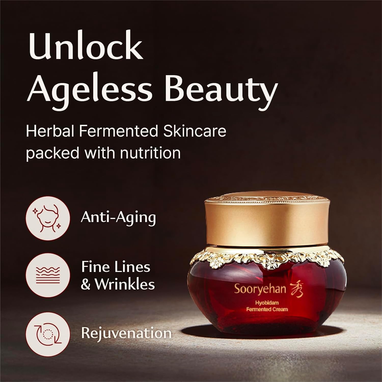 Hyobidam Fermented Cream (1.7Fl Oz) - Korean Facial Care. Face Moisturizer for Women. Wrinkle Cream for Women, Night Cream for Face with Wild Ginseng & Snow Fungus.
