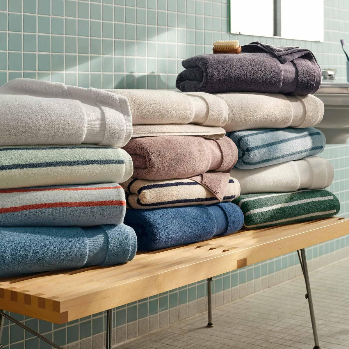 Brooklinen Super-Plush Bath Towel Set | 100% Turkish Cotton, Set of 4, Pewter