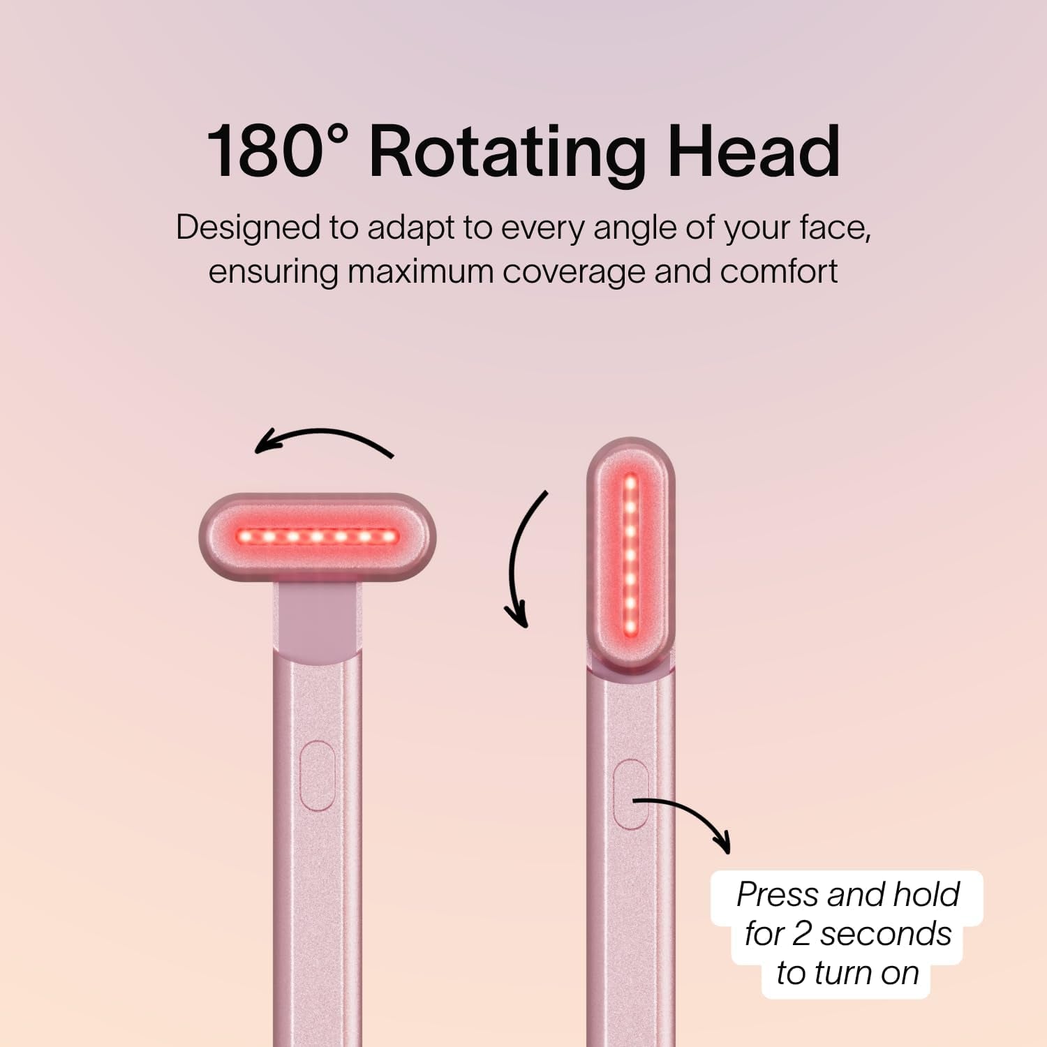 4-In-1 Red Light Therapy Wand + Activating Serum | LED Skincare Device for Face & Neck | Facial Tool with Galvanic Current, Massage & Therapeutic Warmth | Reduces Appearance of Fine Lines