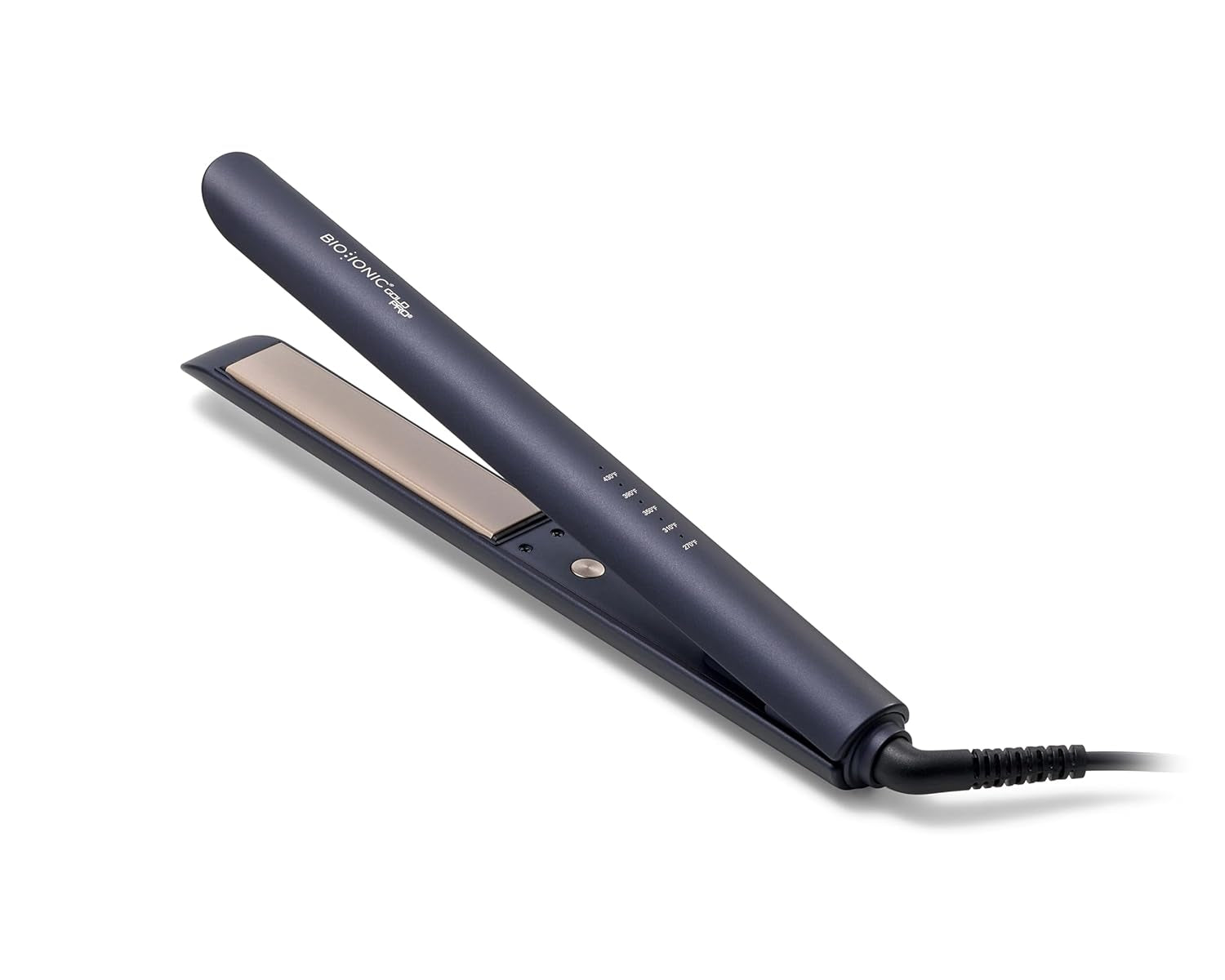 Goldpro Hair Straightener, Blue, Moisturizing Heat Technology & 24K Gold MX, Hair Straightening Iron for Sleek Styles & Flat Iron Curls, 40% Longer Plates, Adjustable Heat