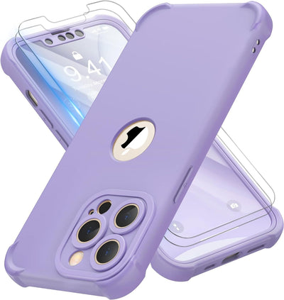 for Iphone 13 Pro Max Case, with [2 X Screen Protectors] [10 Ft Military Grade Drop Test] [Camera Protection] 360° Shockproof Slim Thin Phone Case Iphone 13 Pro Max Cover 6.7" - Light Purple
