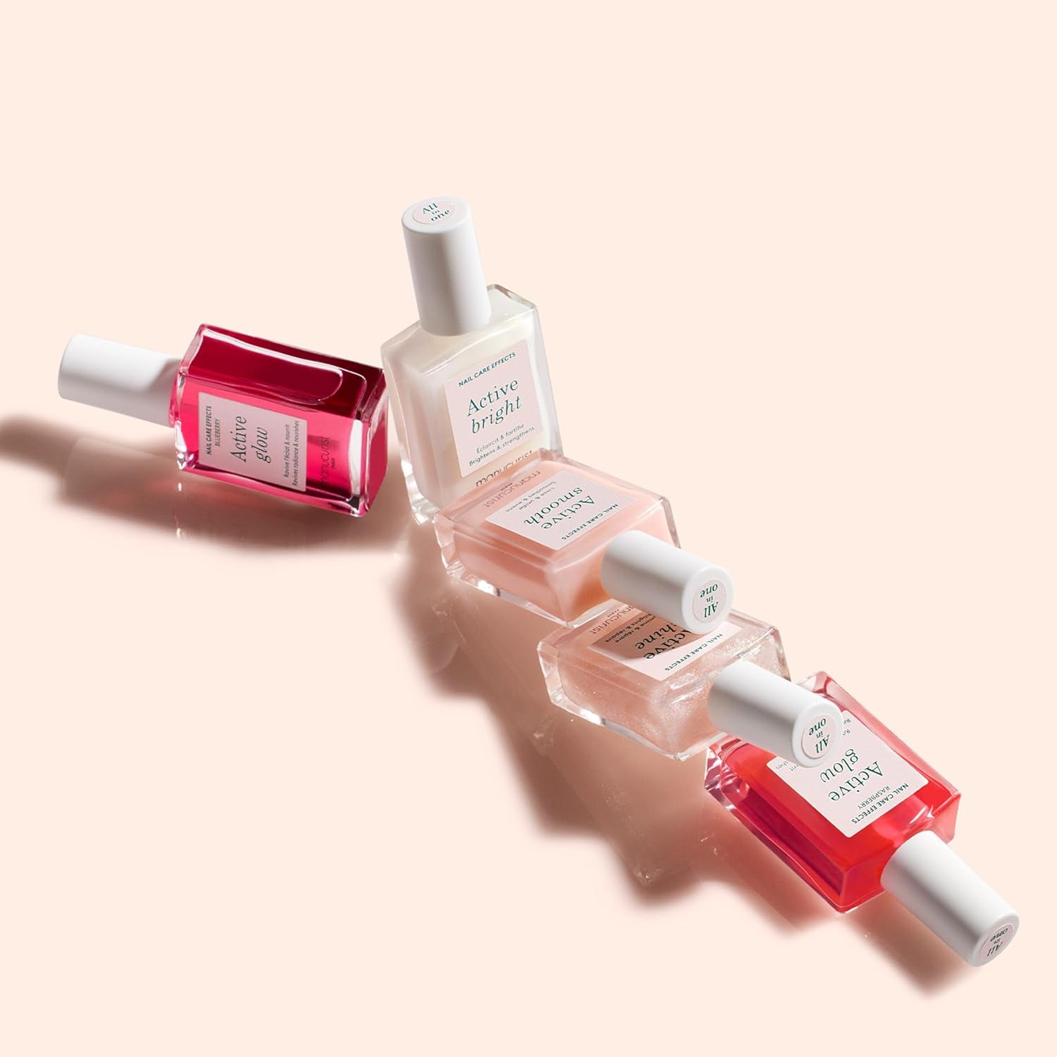 Rainbow Active™ Full Range 5-Pack - Nail Care & Polish Set - No Lamp - 5 Treatment Nail Polish : Glow Raspberry, Glow Blueberry, Shine, Smooth, Bright - Beauty Gifts for Women