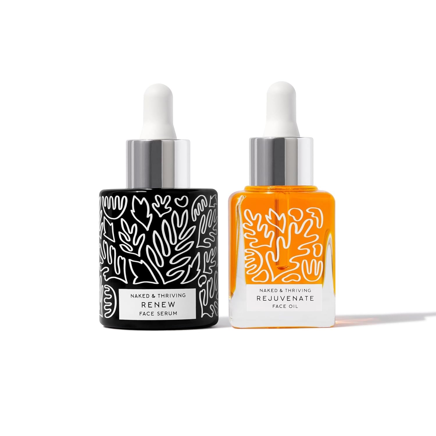 the Night Set | Renew Resurfacing Night Serum (30 Ml) + Rejuvenate Restorative Face Oil (35 Ml) with Hyaluronic Acid, Argan & Sea Buckthorn Oils and Fruit Ahas (Set of 2)