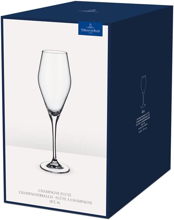 Villeroy & Boch La Divina Champagne Flutes | Set of 4, 4 oz