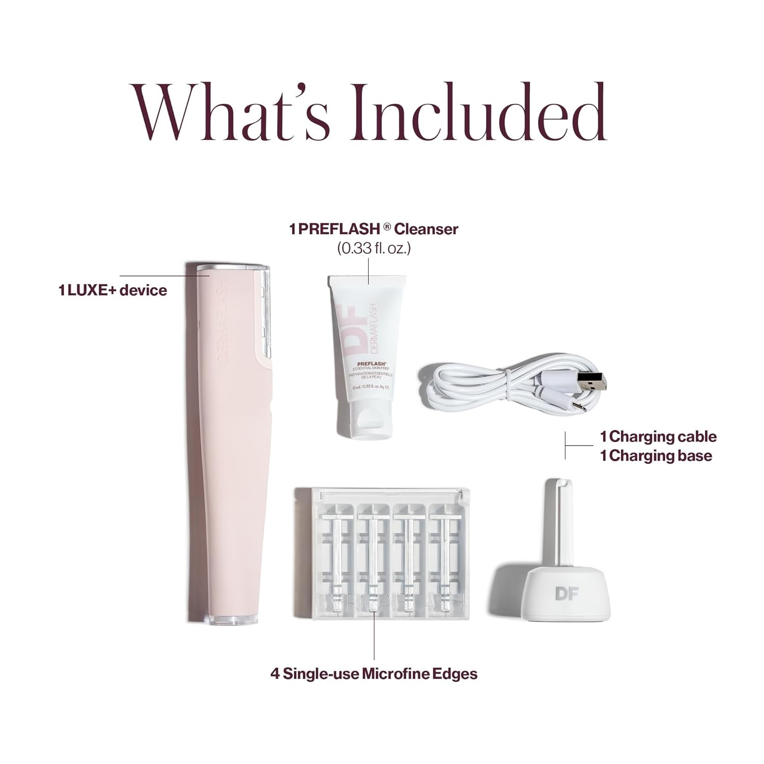 LUXE+ Sonic Dermaplaning Tool Luxury Facial Exfoliation and Peach Fuzz Removal System One Complete Kit