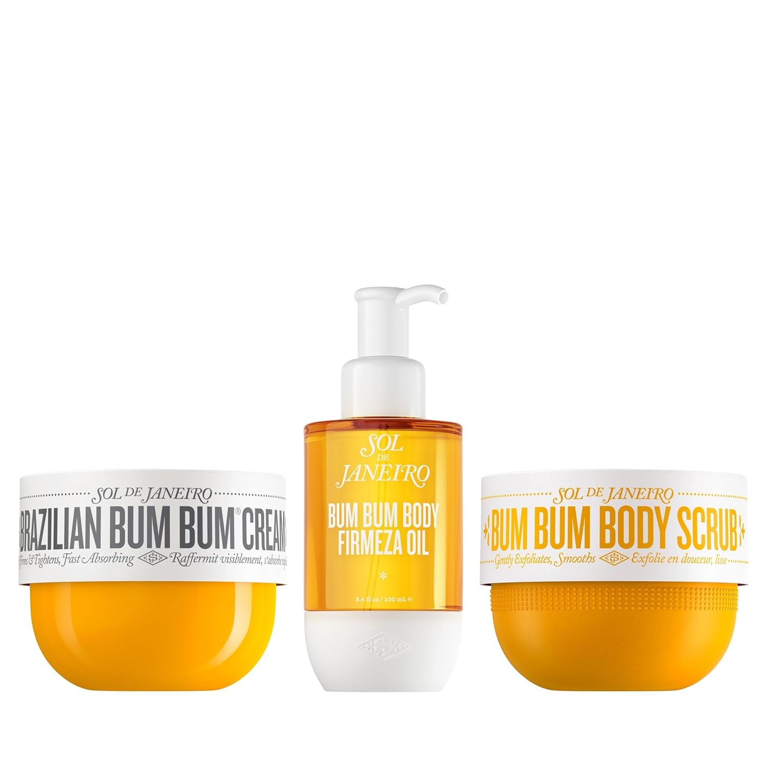 Brazilian Bum Bum Cream, Bum Bum Firmeza Body Oil, and Bum Bum Body Scrub Bundle - Ultimate Firming Ritual