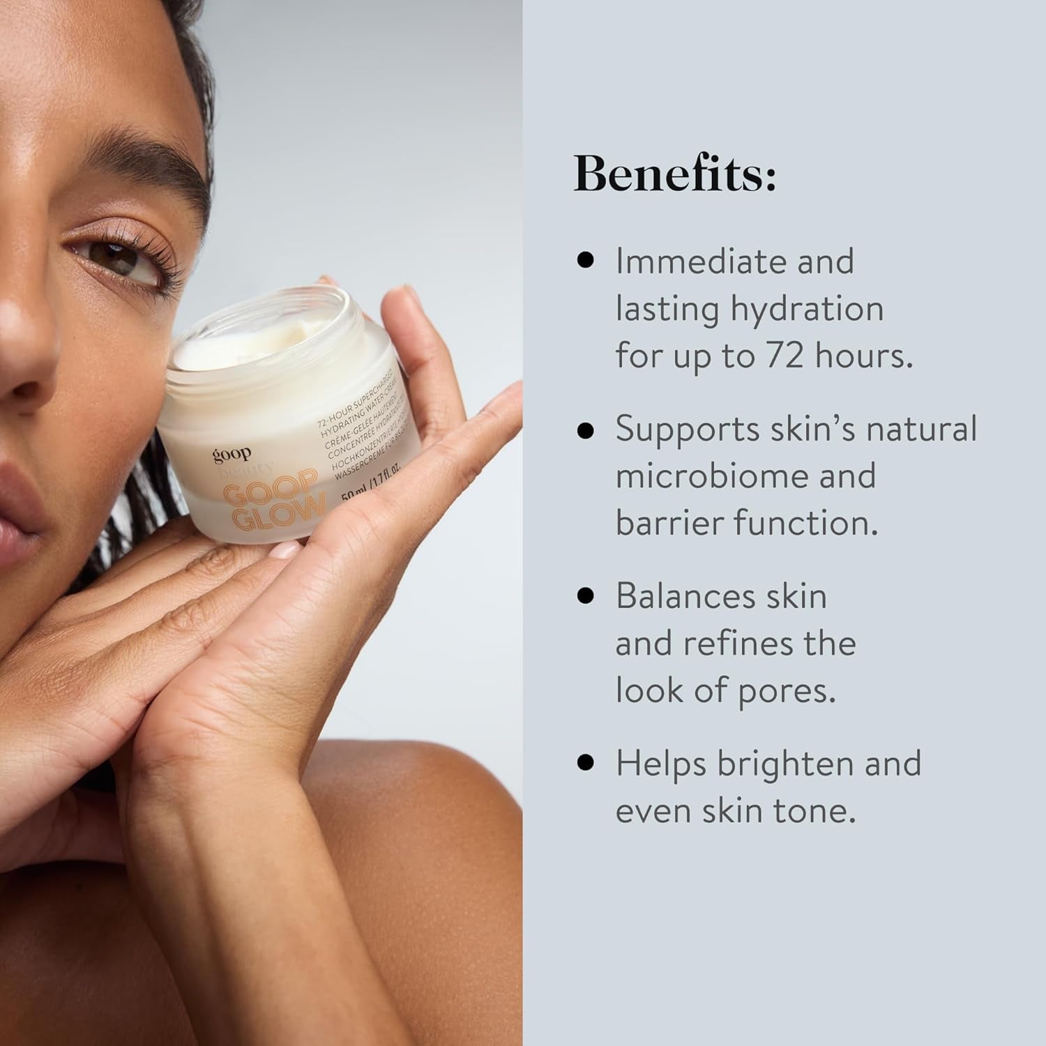 Beauty 72-Hour Hydrating Water Cream | Matte Moisturizer for All Skin Types | Niacinamide & Fermented Astragalus Root | Hydrating Face Lotion to Plump, Firm & Reduce the Look of Pores | 1.7 Fl Oz