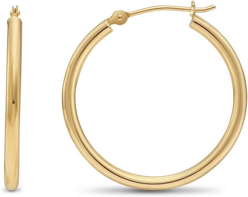 TILO 14K Yellow Gold Classic Hoop Earrings | 25 mm / 1 Inch