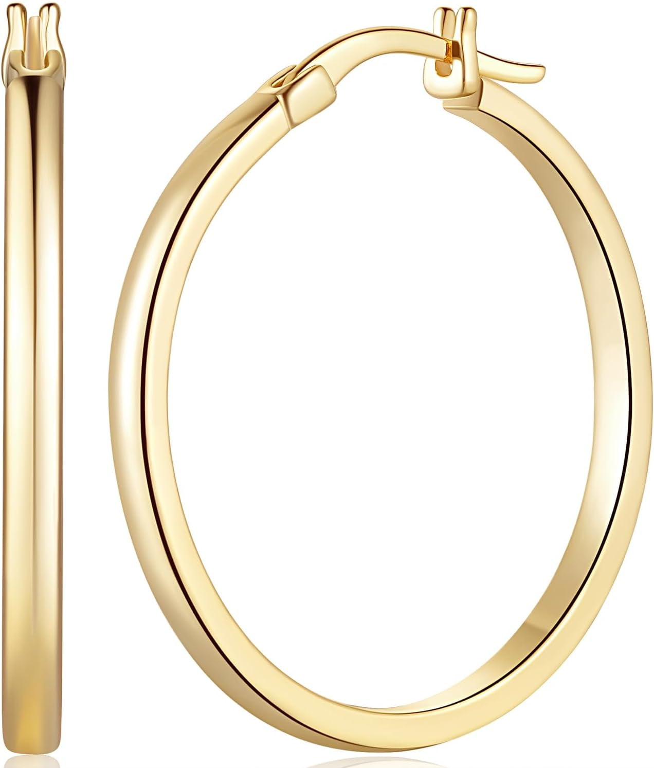 Gold Hoop Earrings 14K Gold Hoop Earrings for Women Lightweight Hoop Earring for Womens Earring Hoops 20/30/40Mm