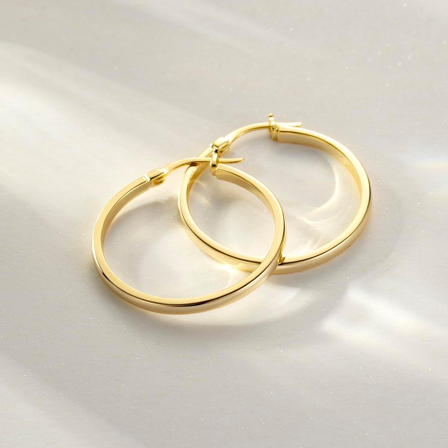 Gold Hoop Earrings 14K Gold Hoop Earrings for Women Lightweight Hoop Earring for Womens Earring Hoops 20/30/40Mm