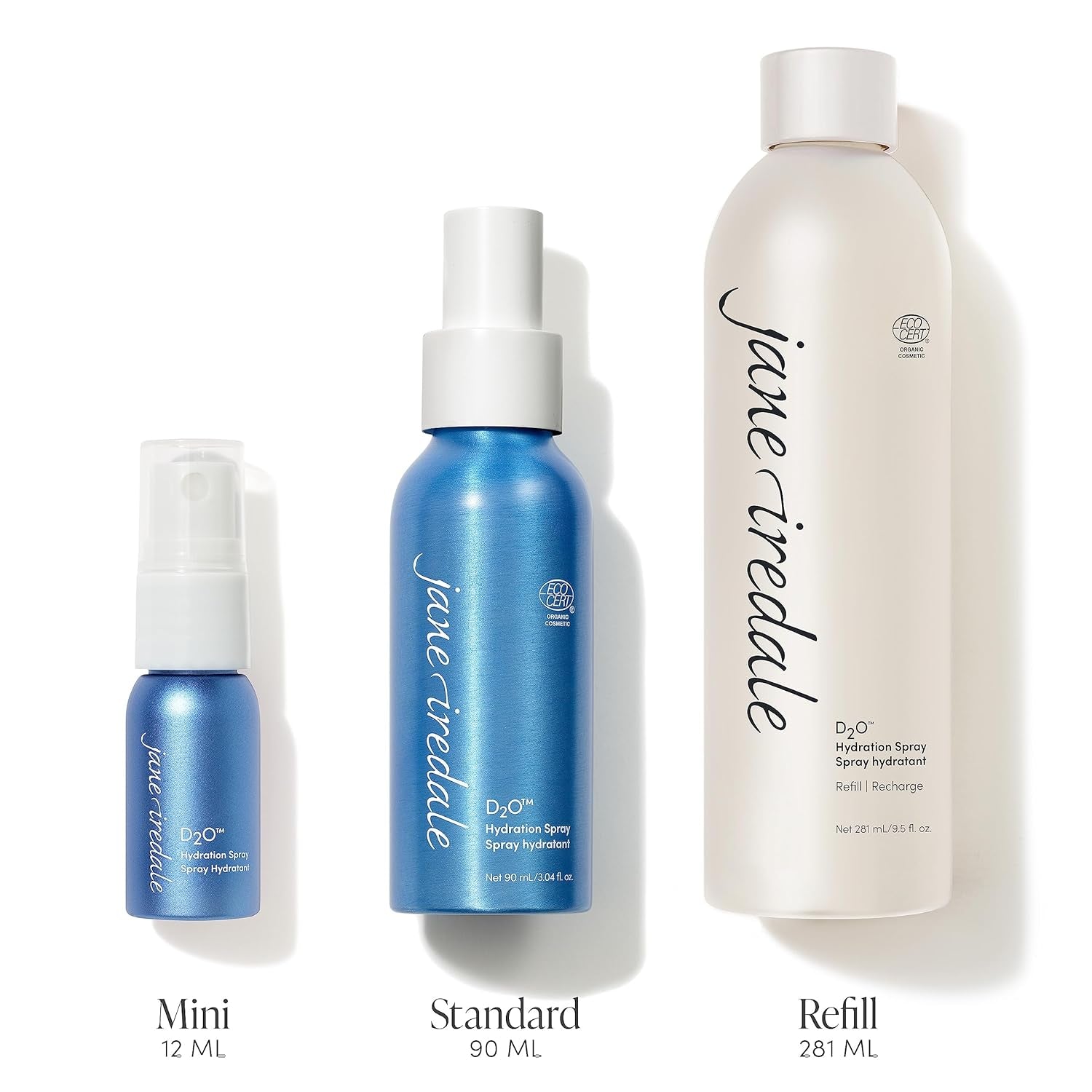 D2O Hydration Spray, Natural Moisture-Locking Facial Mist Replenishes Dry Skin and Sets Makeup for a Natural Finish, Vegan, Gluten-Free