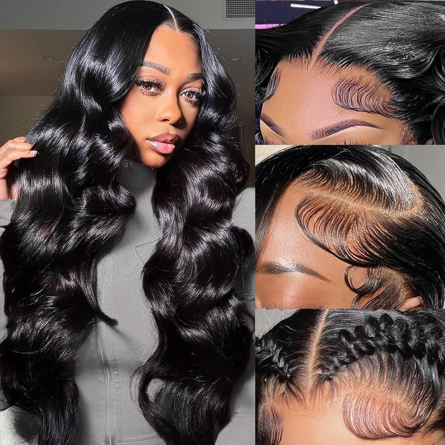 220 Density 30 Inch Body Wave Lace Front Wigs Human Hair, 13X6 HD Transparent Lace Front Wigs Human Hair Glueless Frontal Body Wave Wig for Women, Pre Plucked, Tangle Free, Average Cap, 30 Inch
