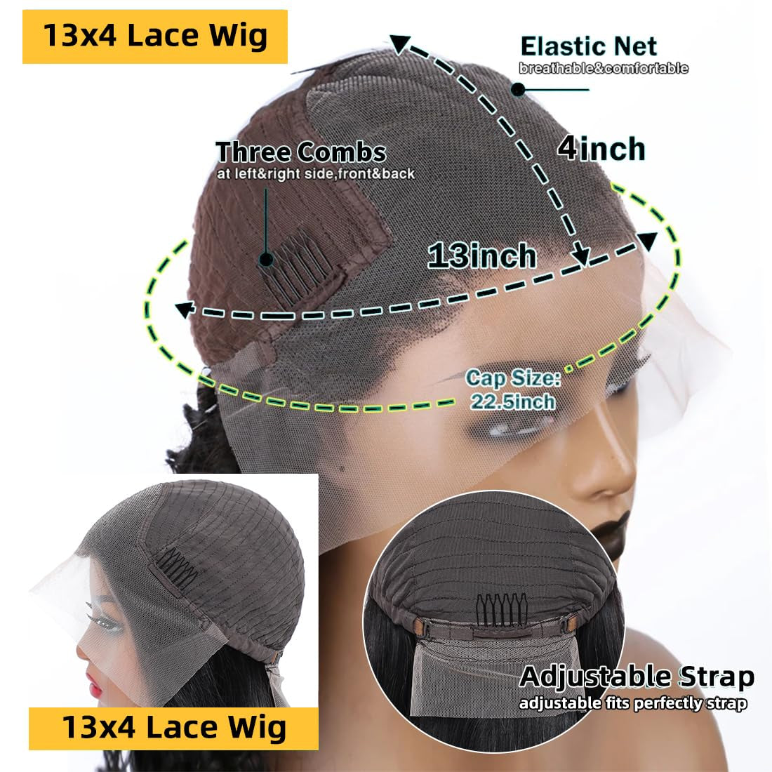 Deep Wave Lace Front Wigs Human Hair Pre Plucked 180% Density HD Transparent 13X4 Lace Frontal Wigs for Women Human Hair Lace Front Wigs Deep Curly Lace Front Wig (30 INCH)