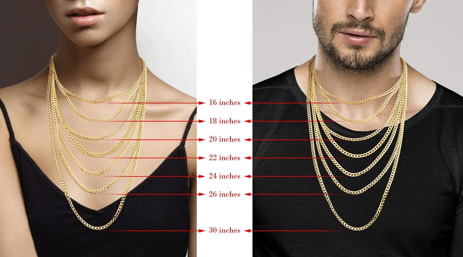 Solid 18K Gold over 925 Sterling Silver Italian 5Mm Diamond-Cut Cuban Link Curb Chain Necklace for Women Men, Made in Italy